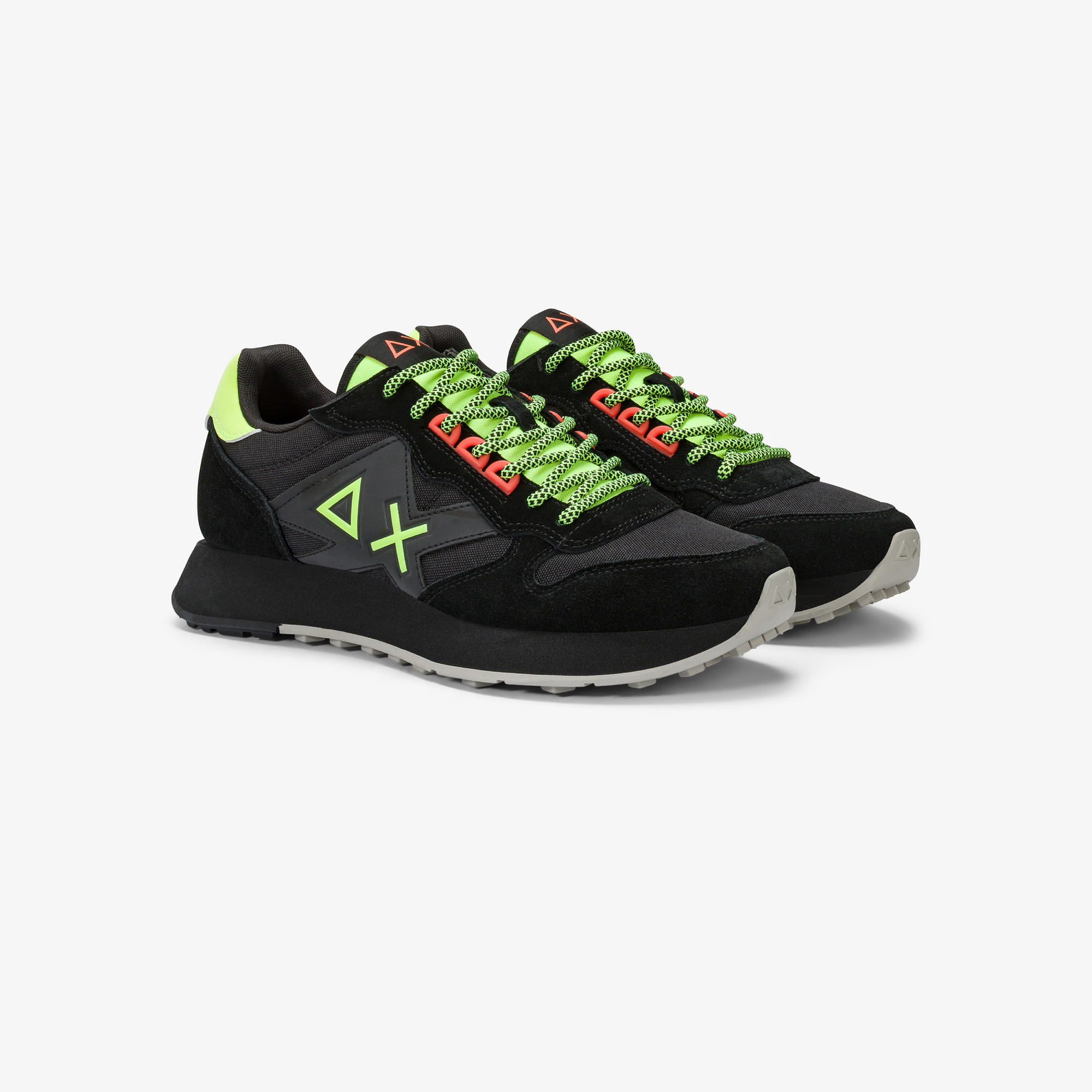 Sneaker Jaki 2.0 Fluo in nylon e suede nero