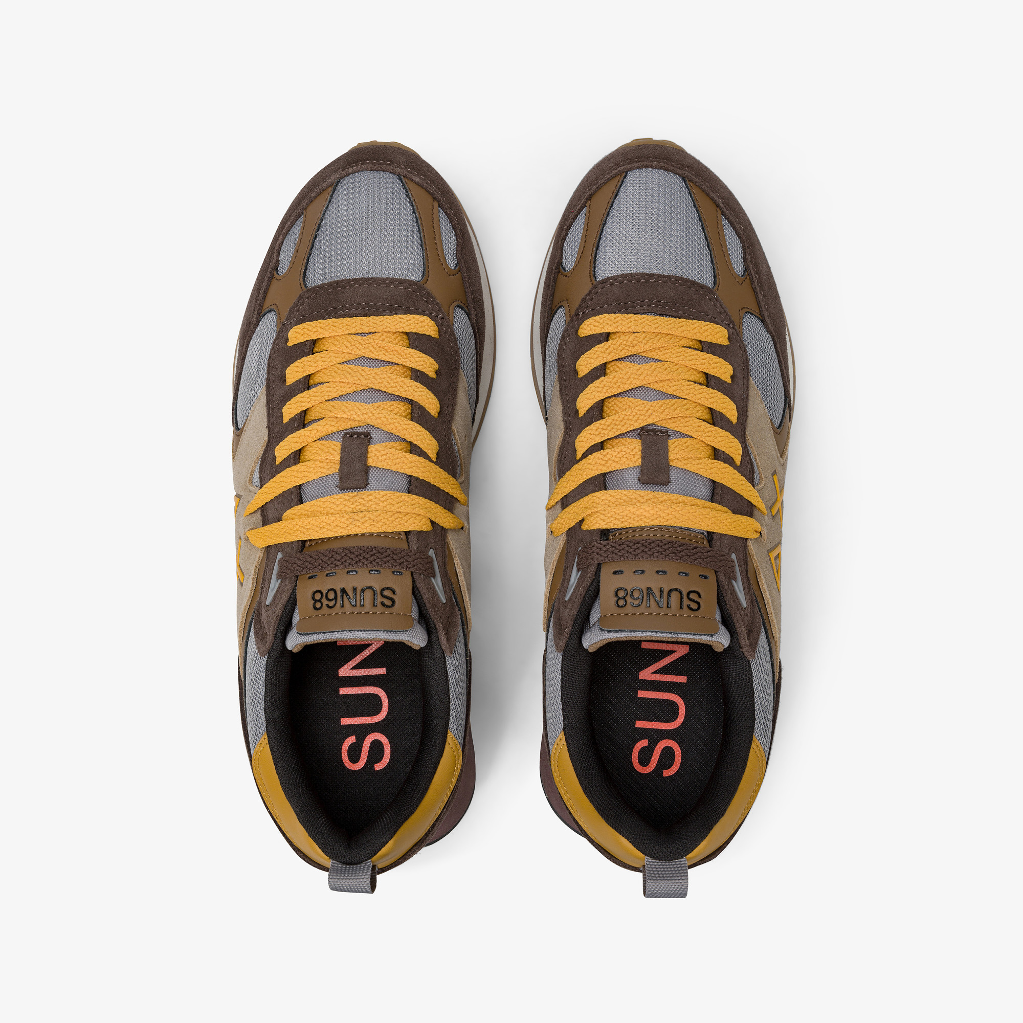 Brown Jaki Outdoor mesh and suede sneaker