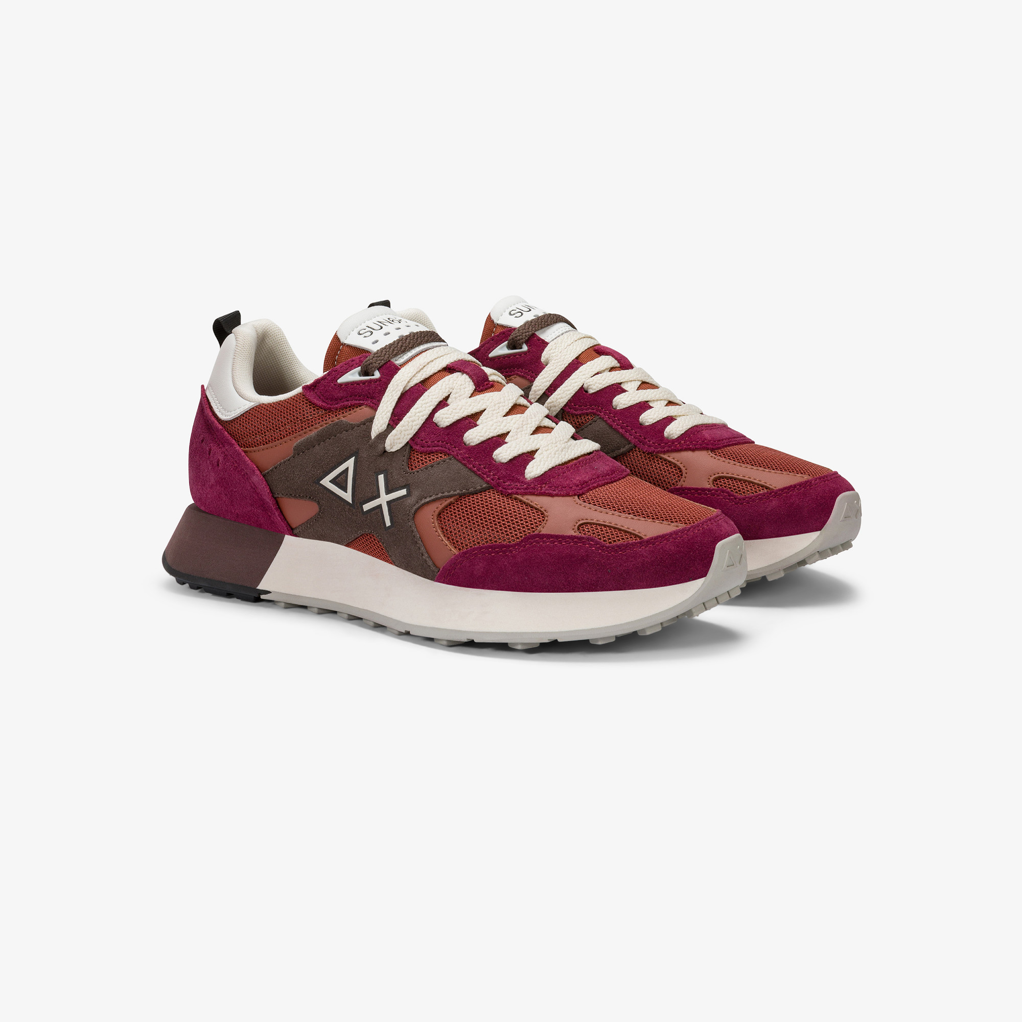 Bordeaux Jaki Outdoor mesh and suede sneaker