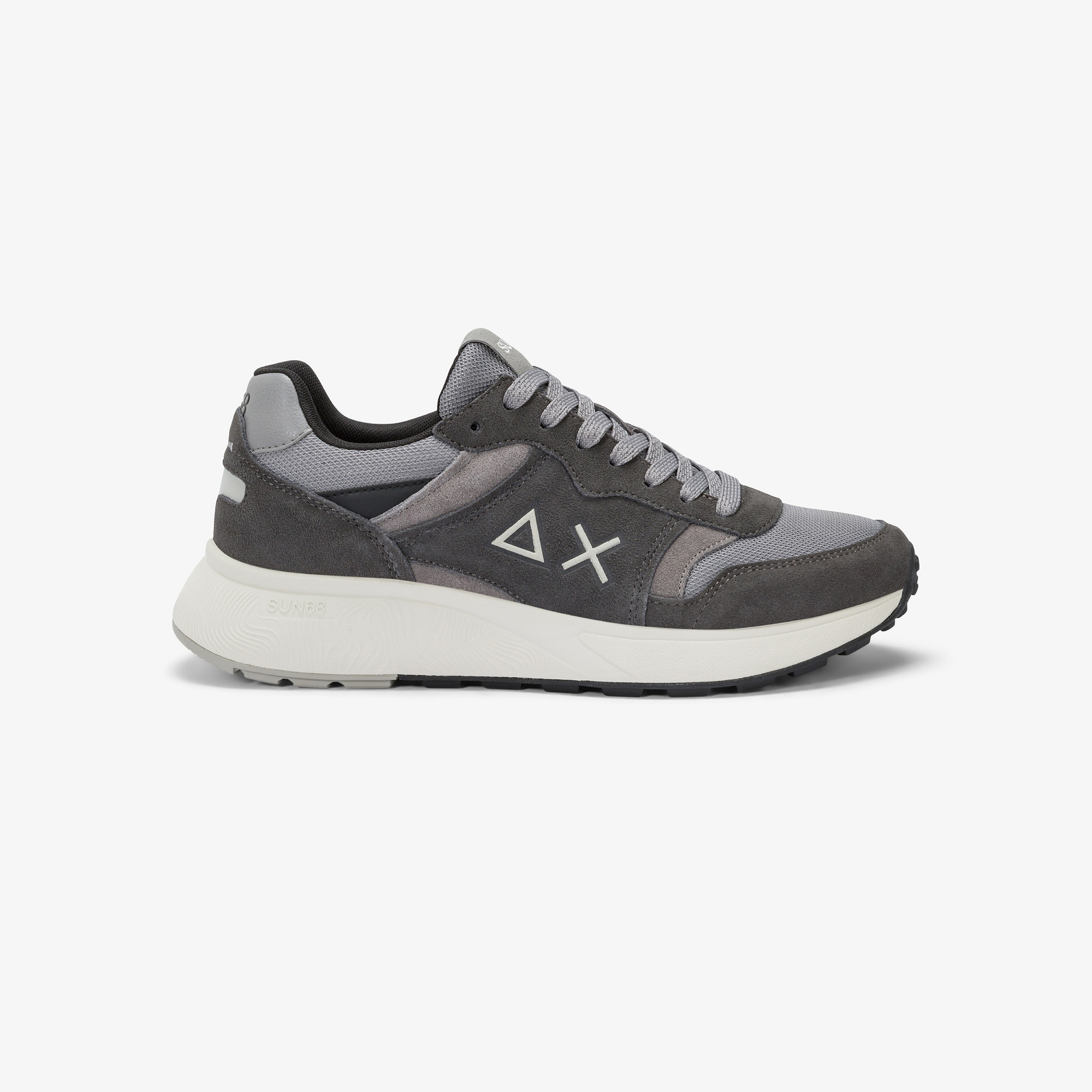 Dark grey Sun Daddy nylon and suede sneaker