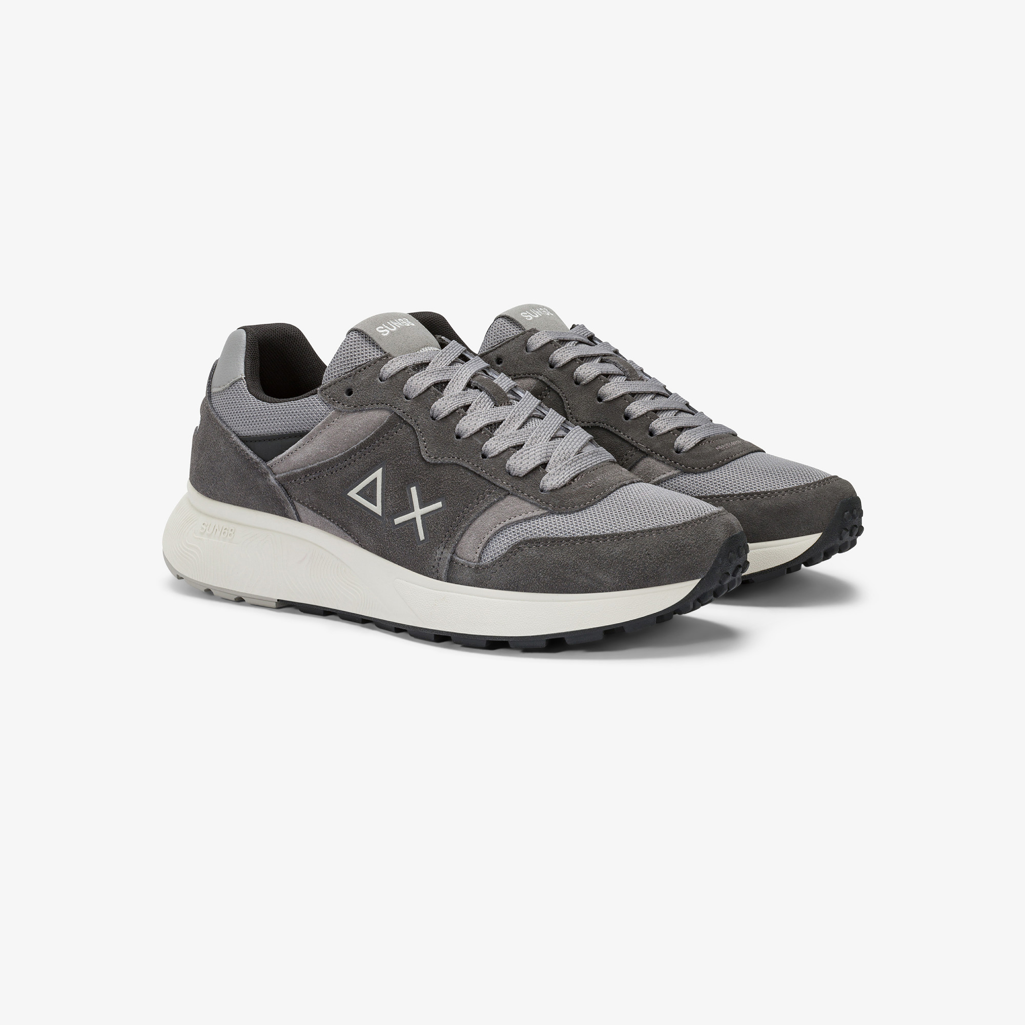 Dark grey Sun Daddy nylon and suede sneaker