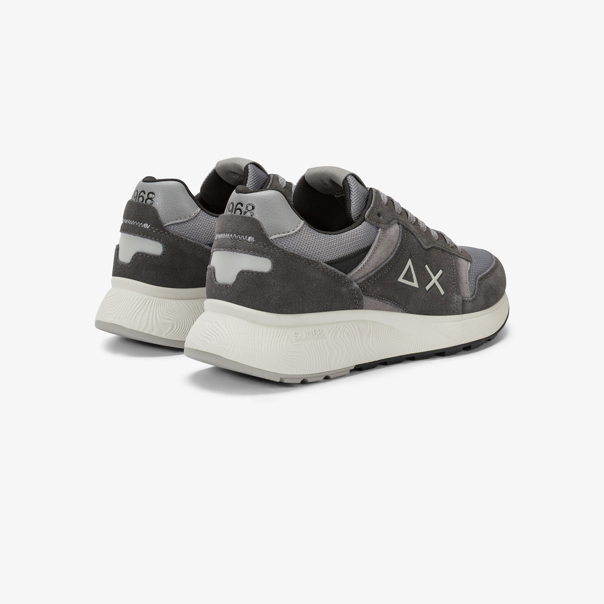 Dark grey Sun Daddy nylon and suede sneaker