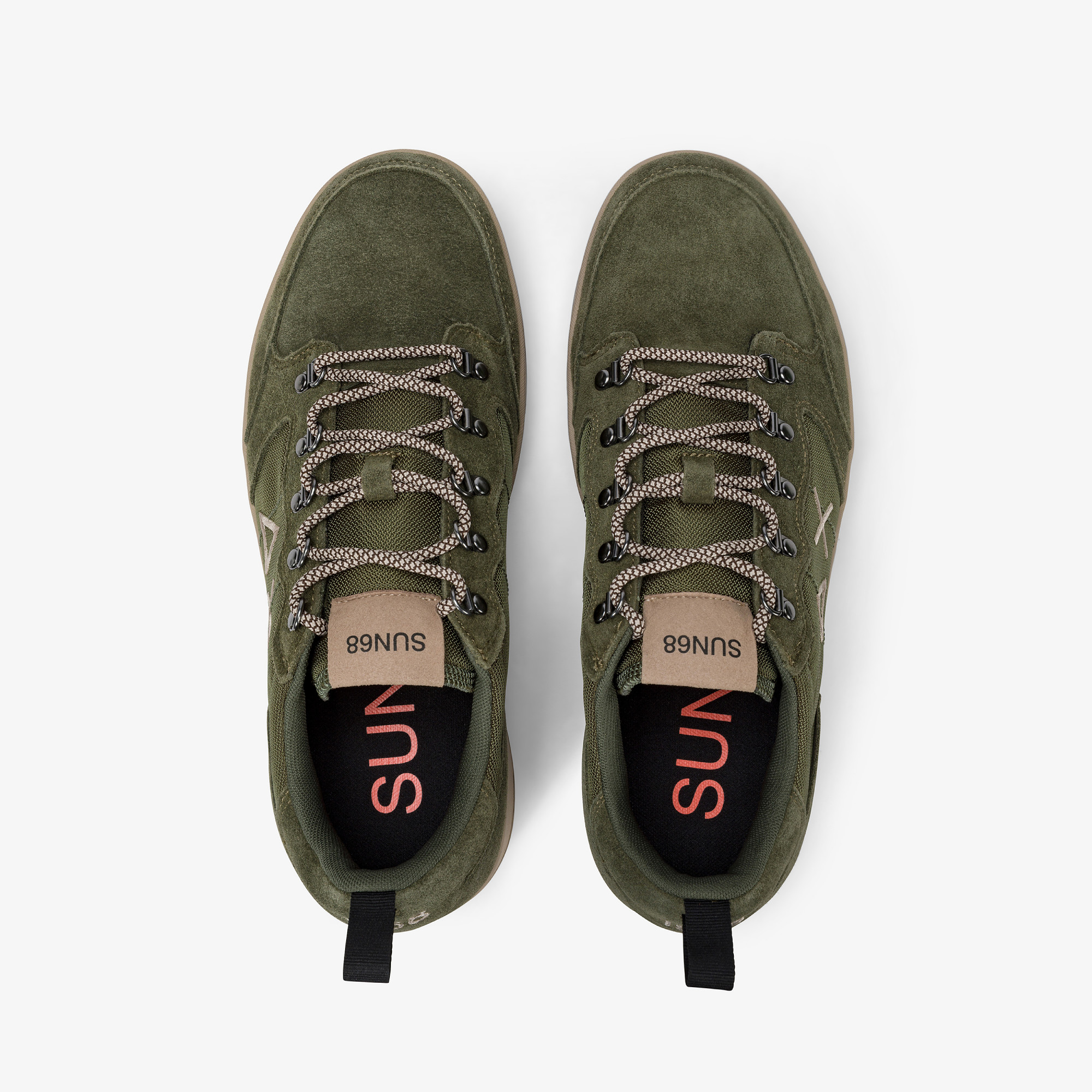 Dark military Genius Solid nylon and suede sneaker