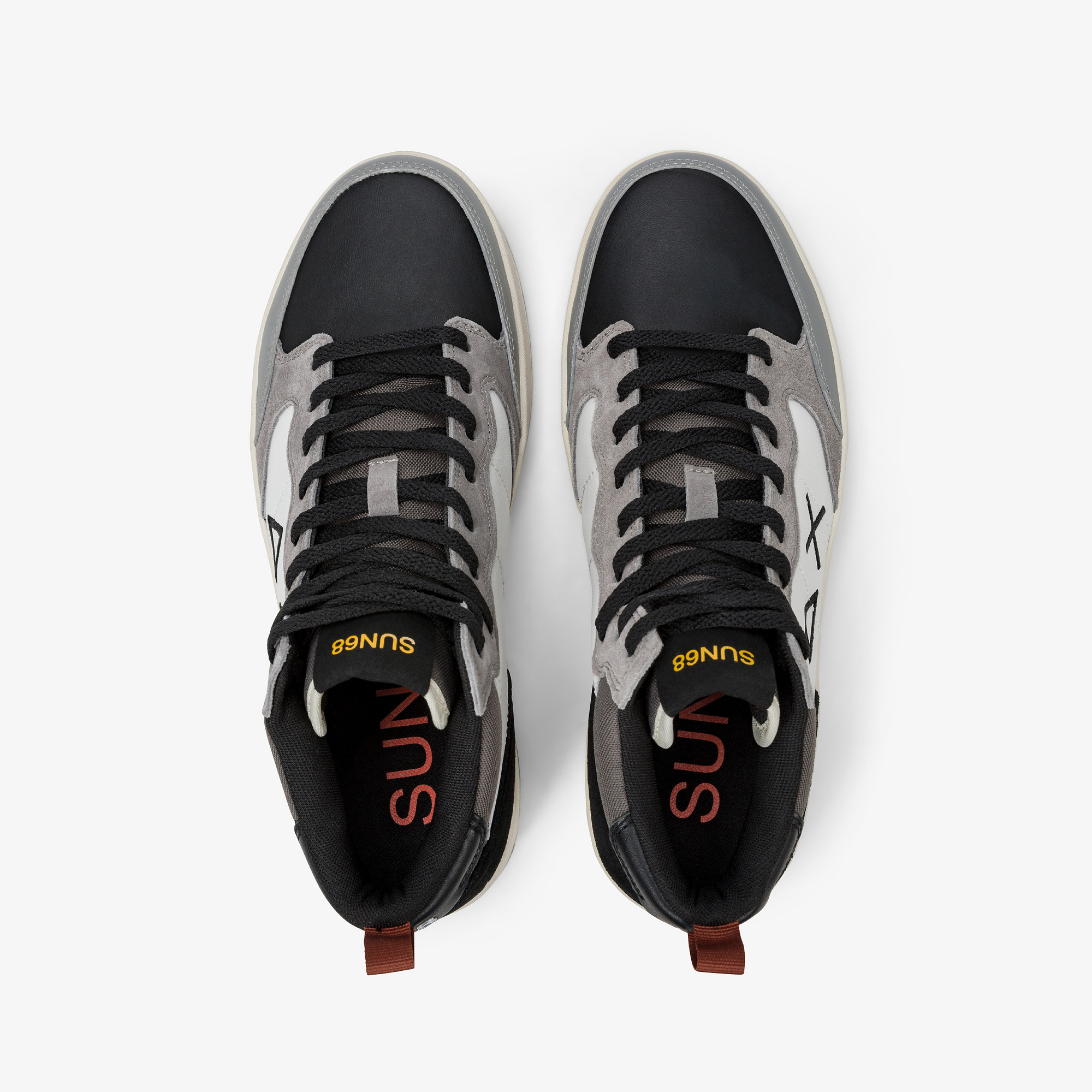 Sneaker Genius Mid in nylon e suede grigio medio