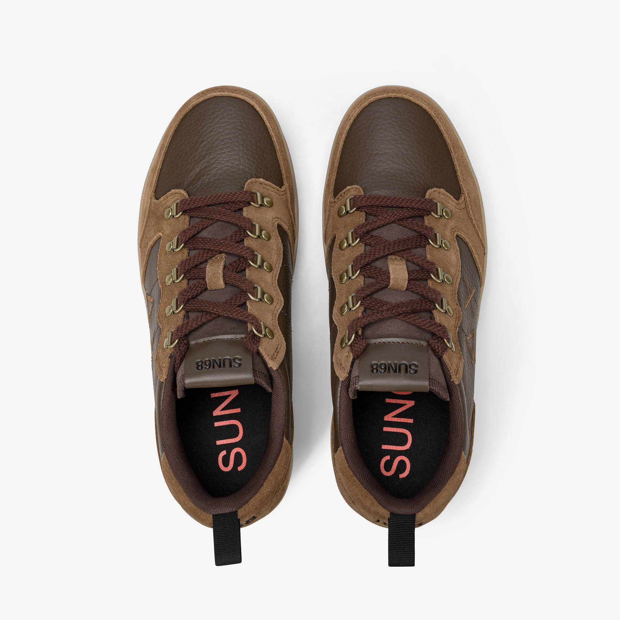 Fox Genius tumbled leather and suede sneaker