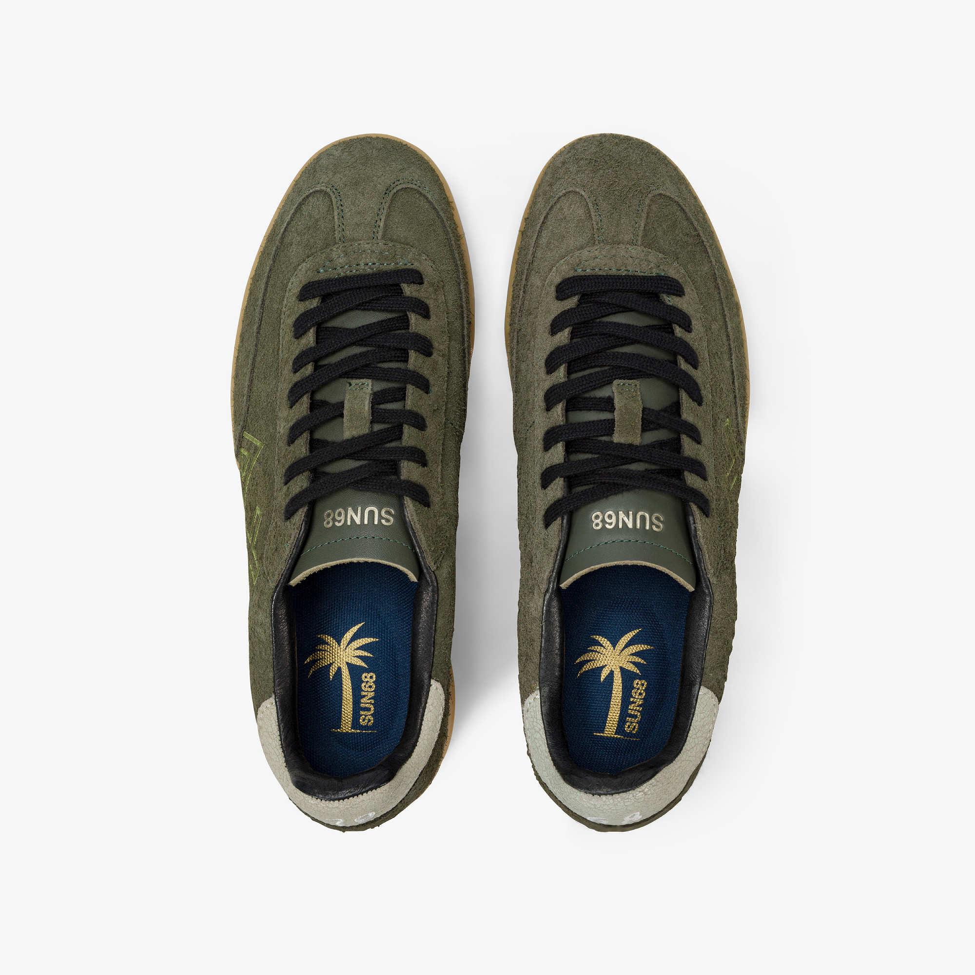 Sneaker California Sun in suede militare scuro