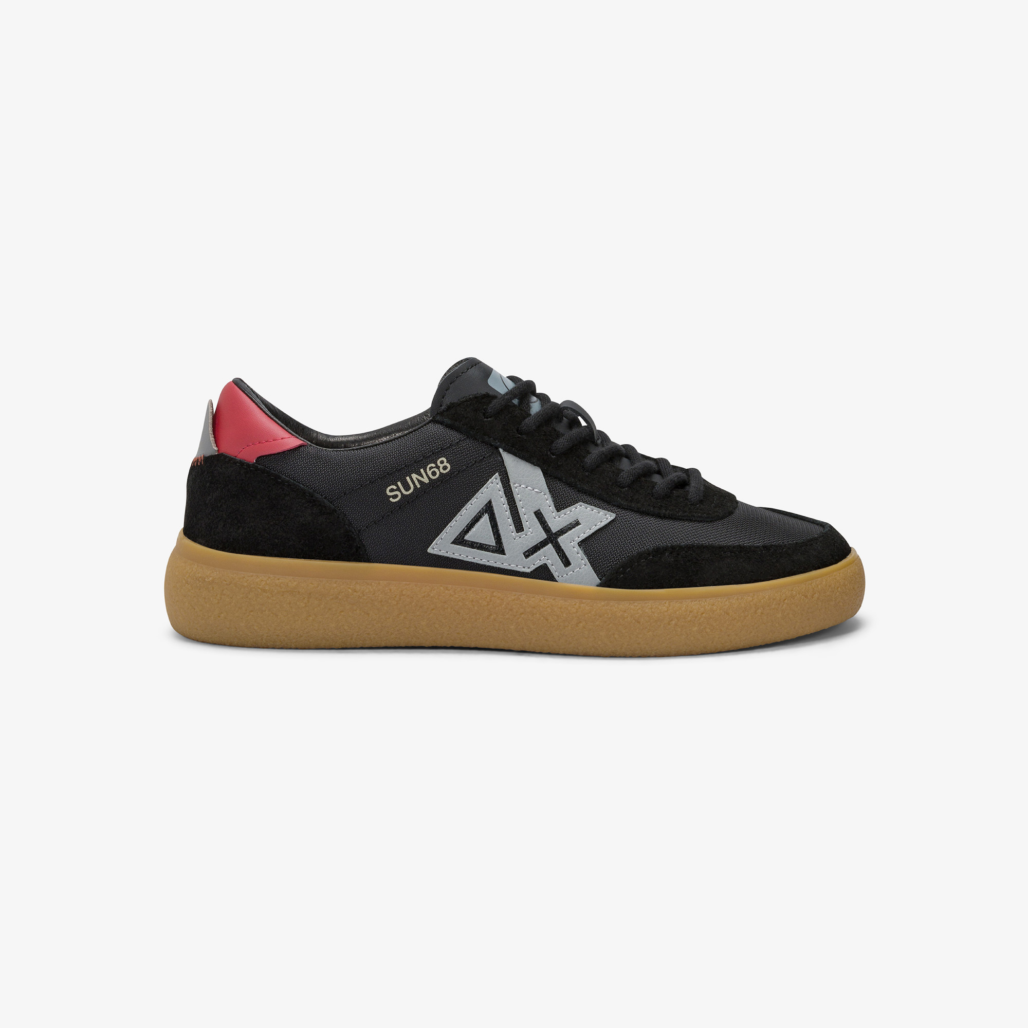 Black Luis Low tumbled leather and suede sneaker