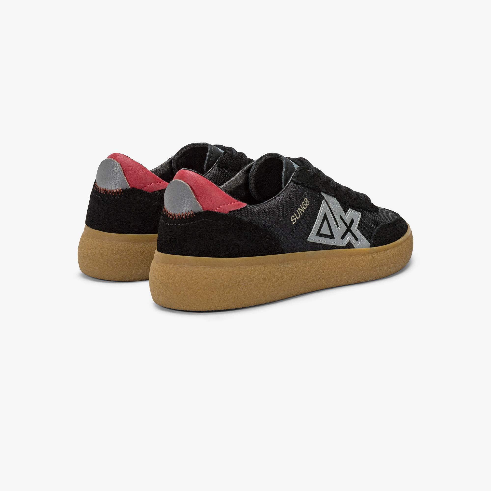 Black Luis Low tumbled leather and suede sneaker