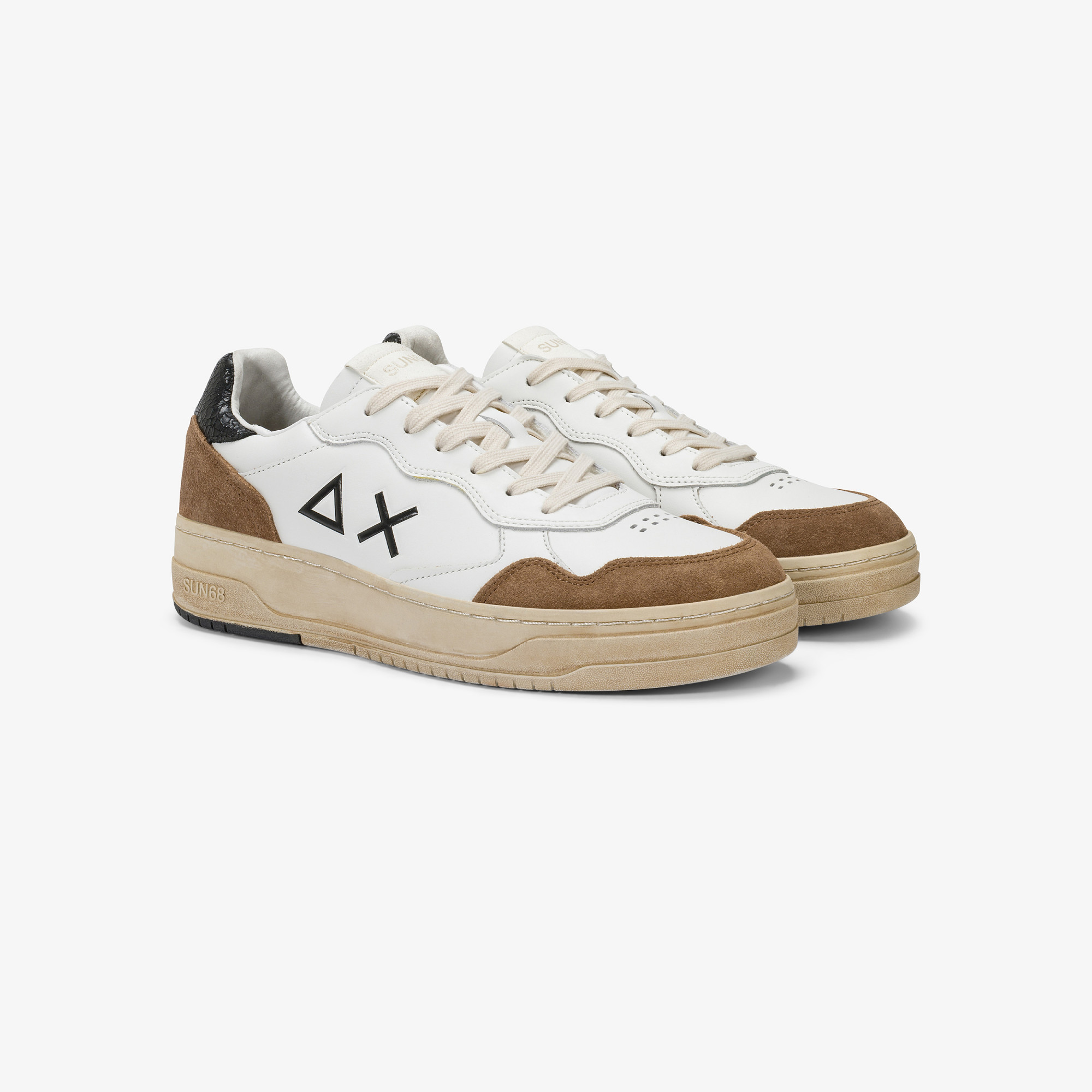Sneaker Big Basket in pelle volpe