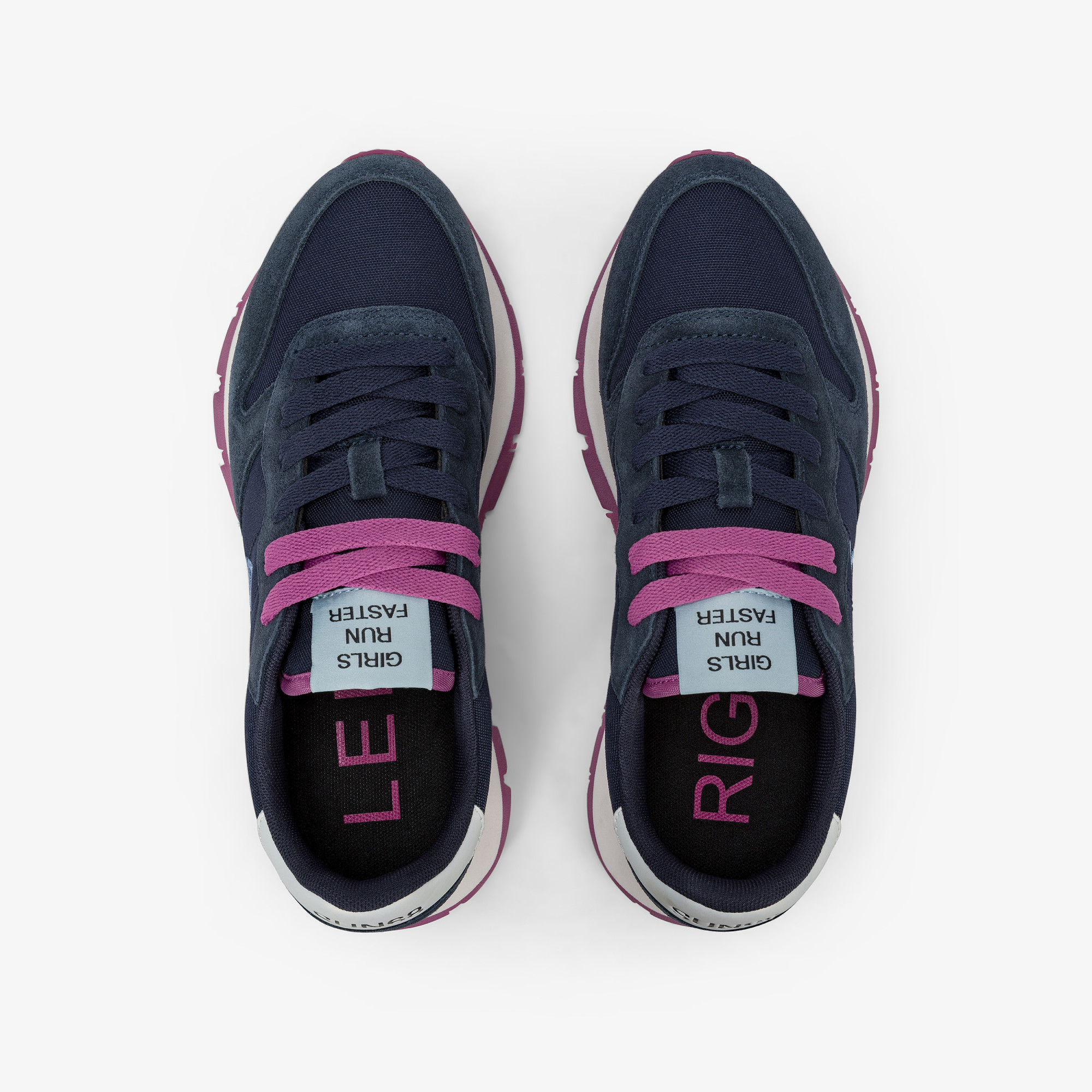 Navy blue Ally Solid nylon and suede sneaker