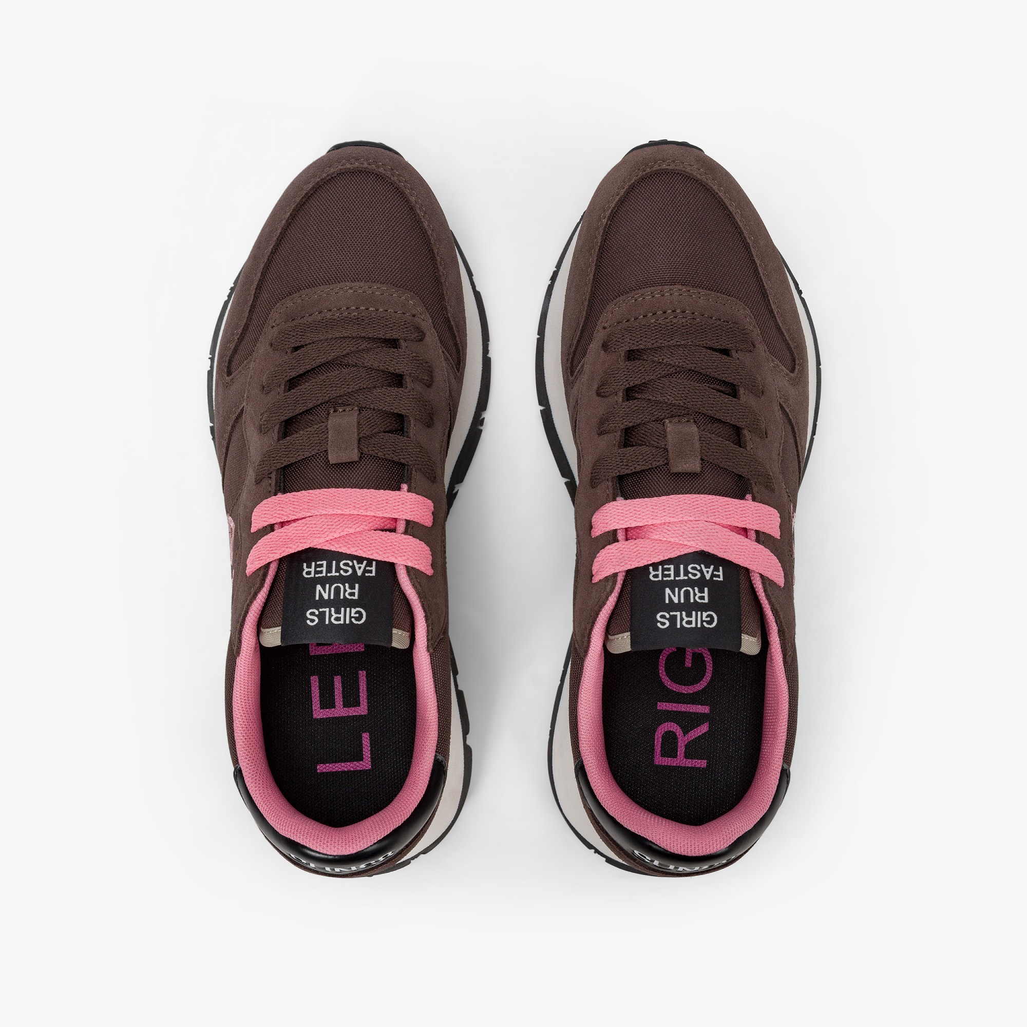 Sneaker Ally Solid in nylon e suede marrone