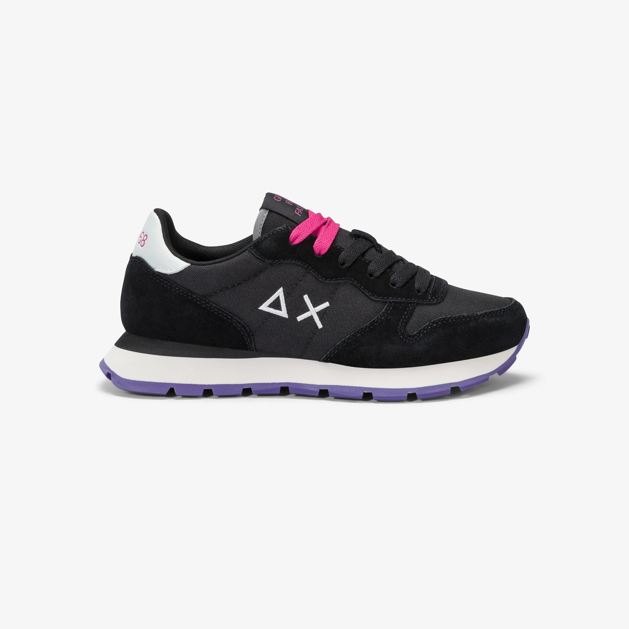 Sneaker Ally Solid in nylon e suede nero