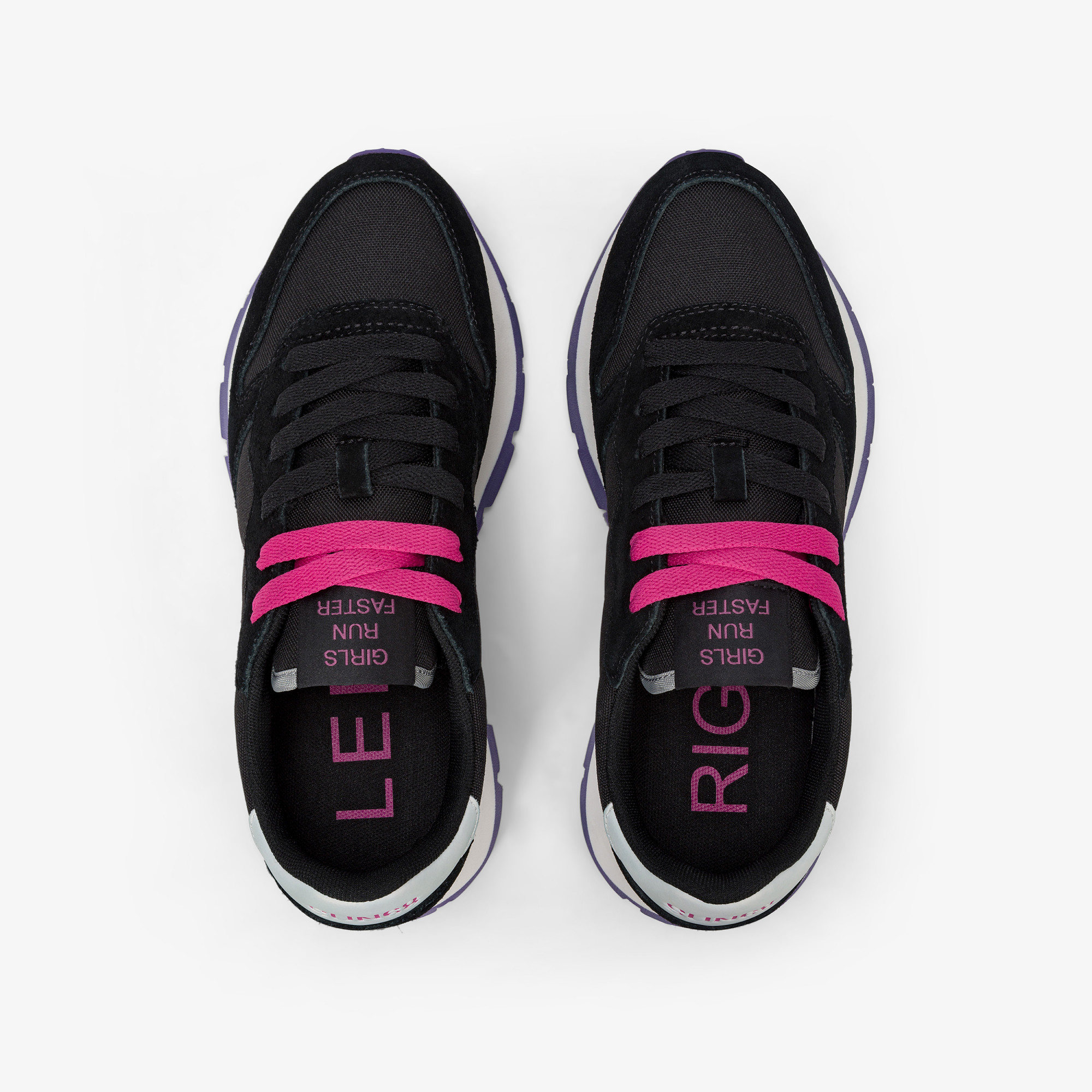 Sneaker Ally Solid in nylon e suede nero