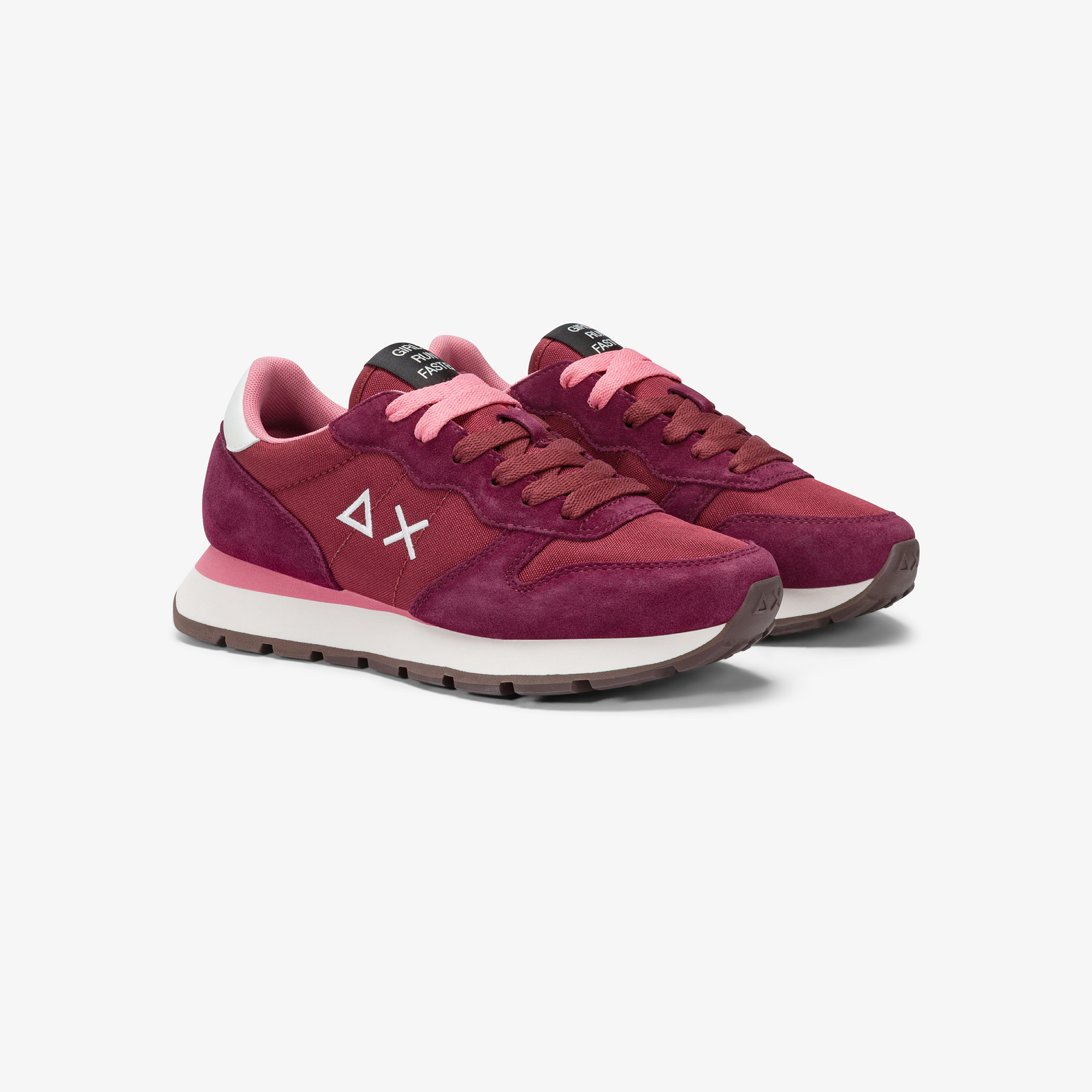 Sneaker Ally Solid in nylon e suede bordeaux