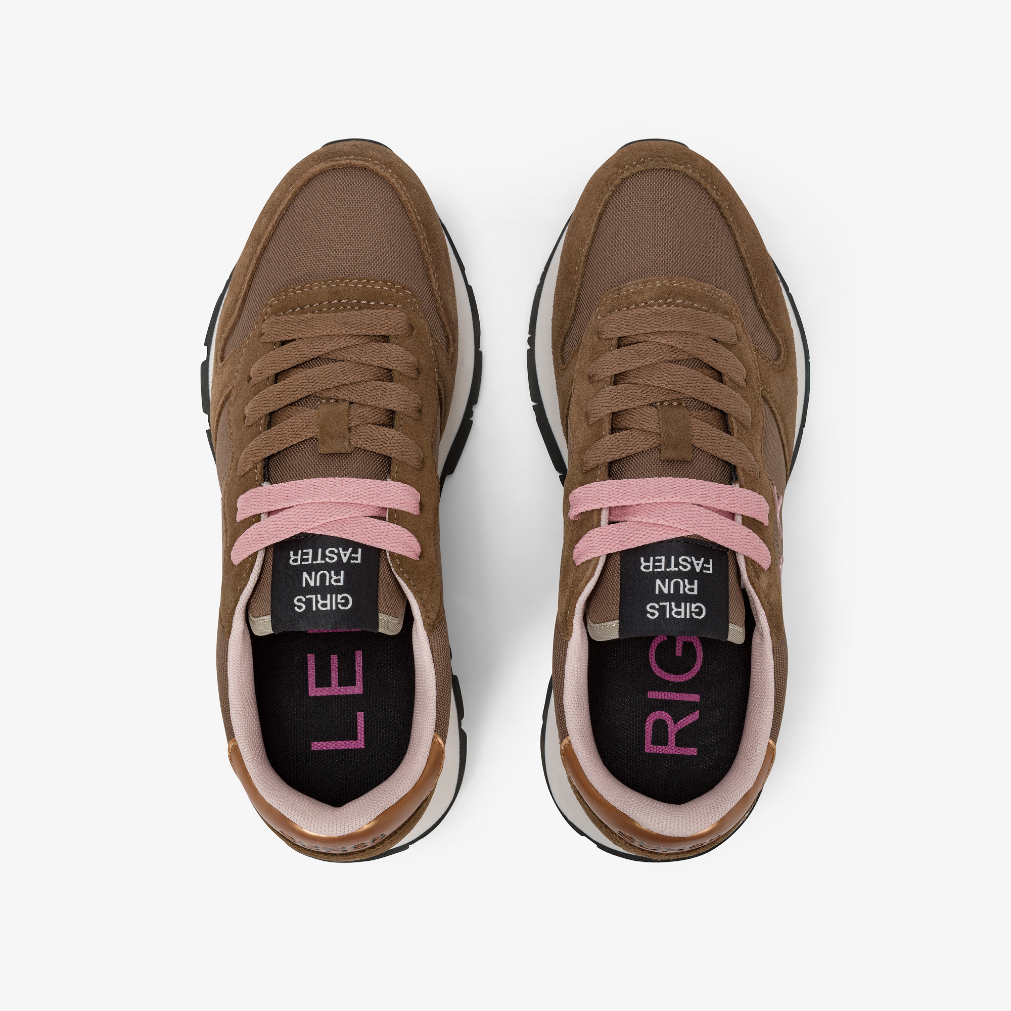 Sneaker Ally Solid in nylon e suede volpe