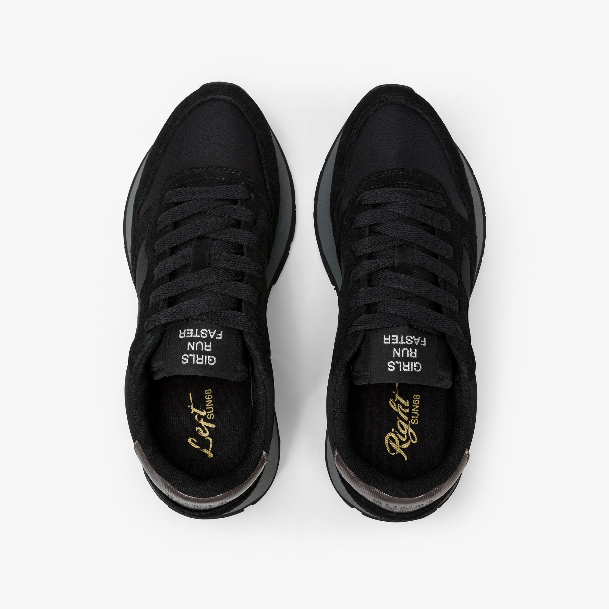 Sneaker Ally Gold Silver in nylon e suede nero/grigio medio