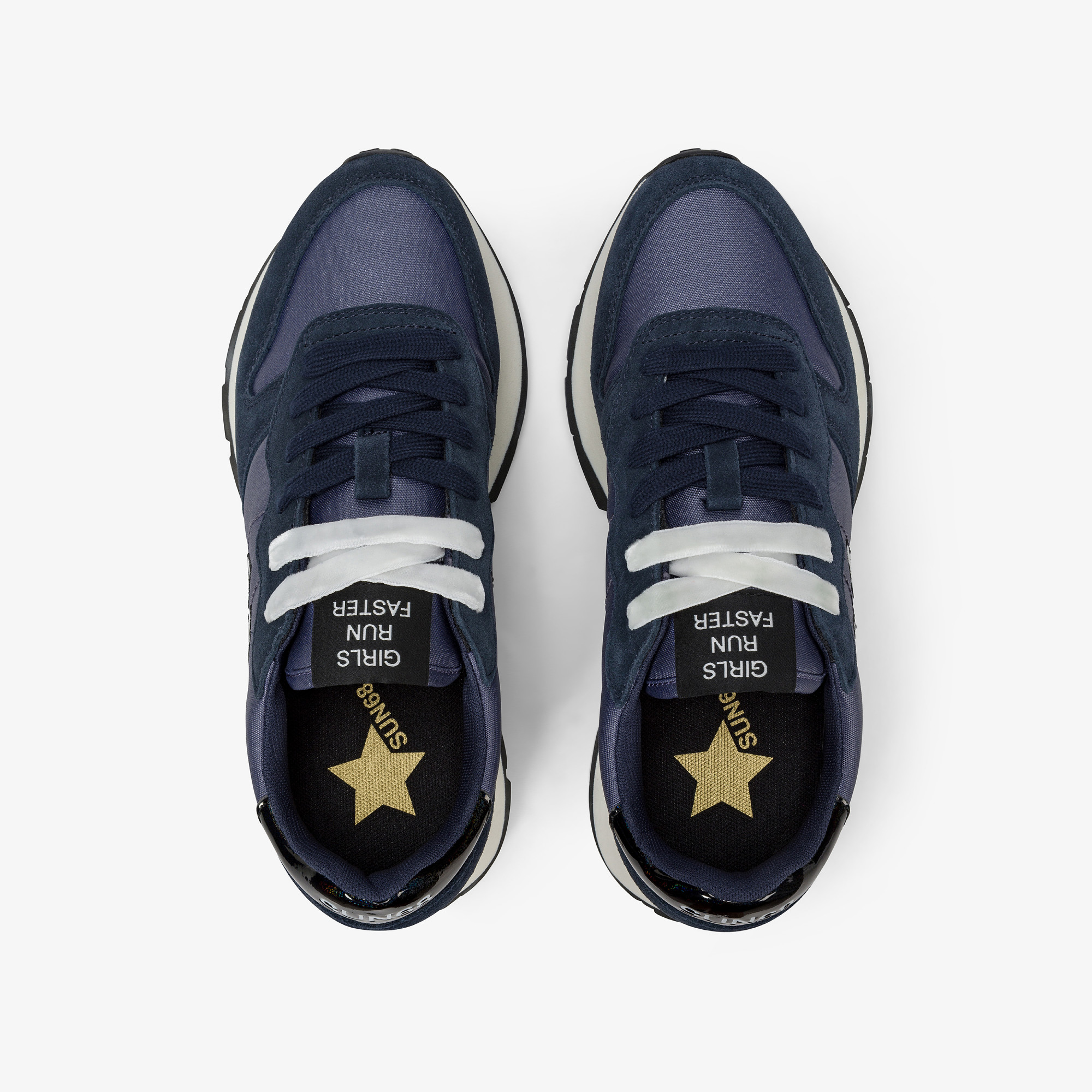 Sneaker Ally Bright in nylon e suede navy blue