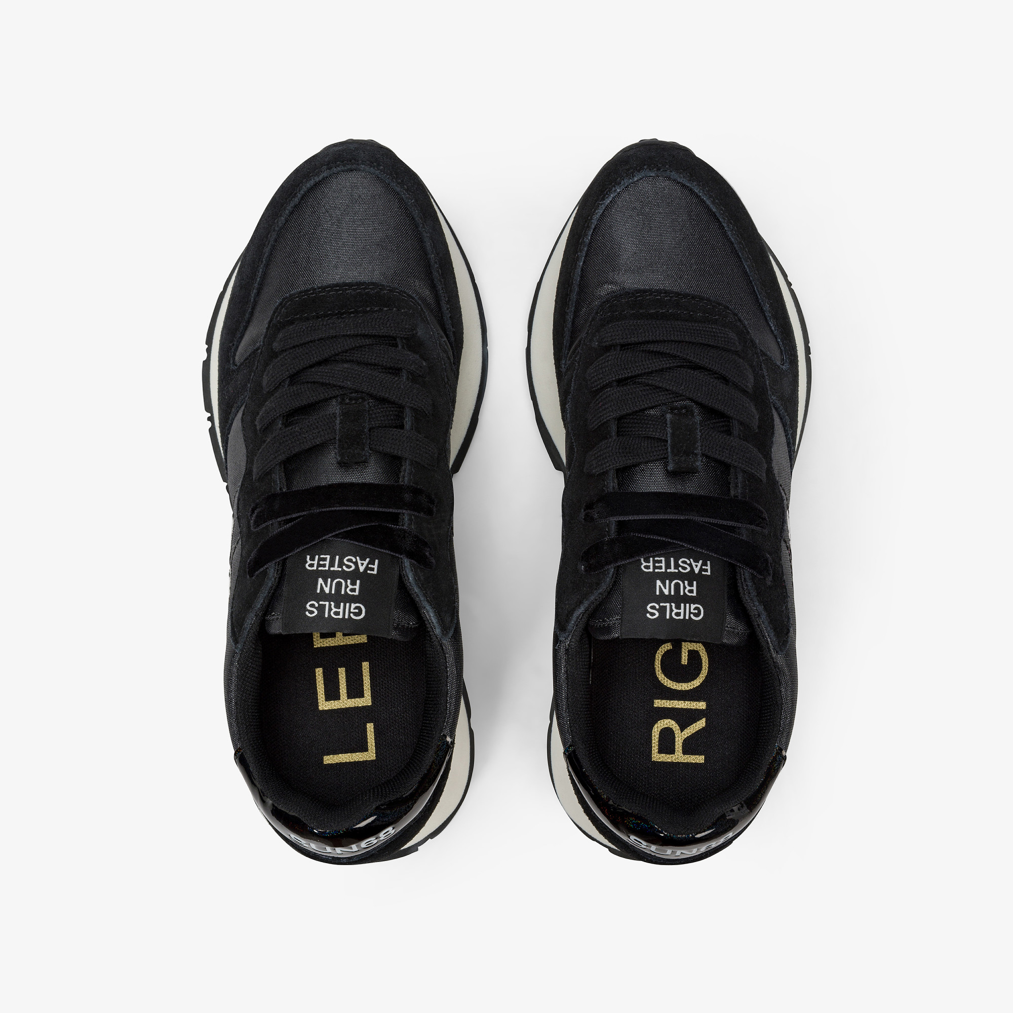Sneaker Ally Bright in nylon e suede nero