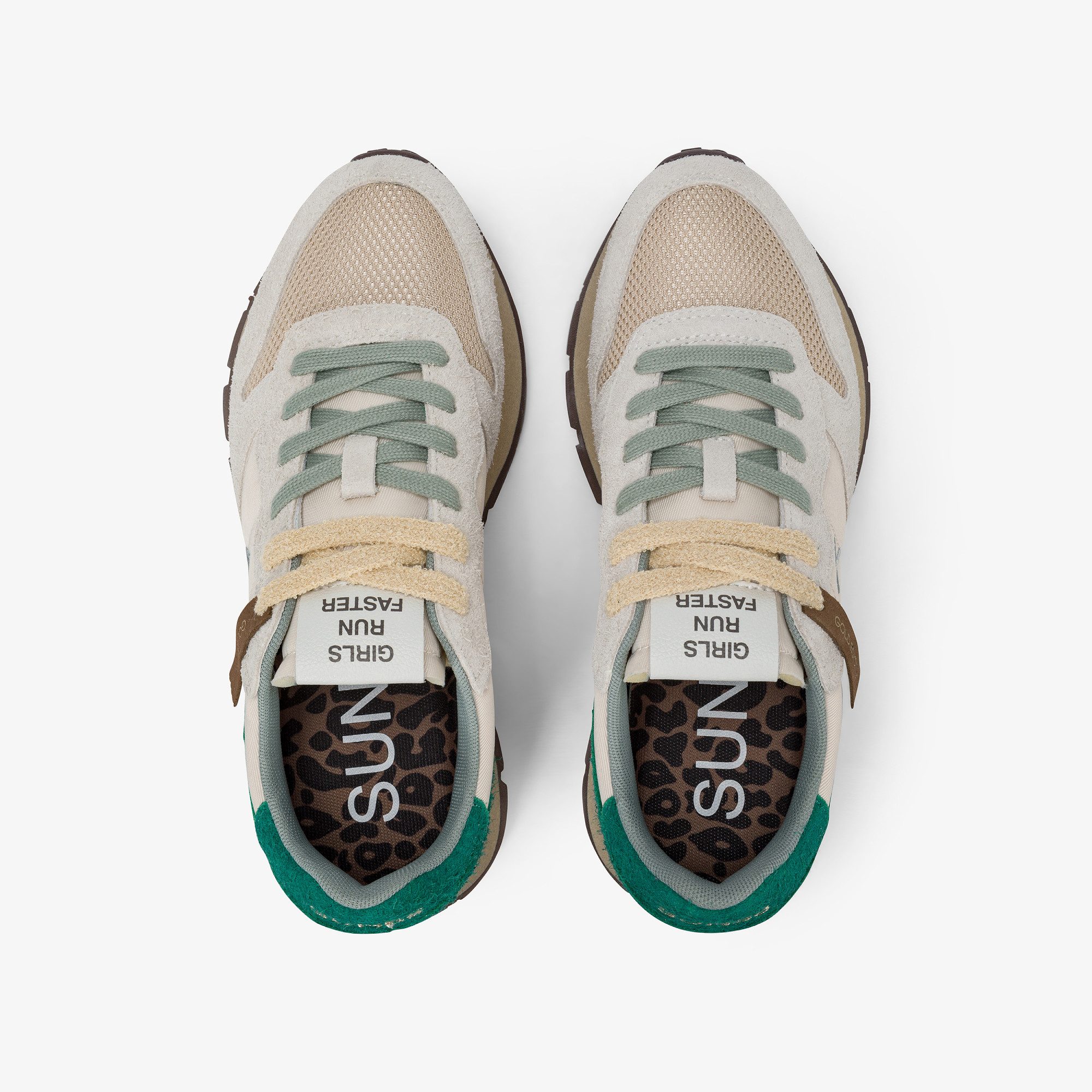 Sneaker Ally Vintage in nylon e suede bianco