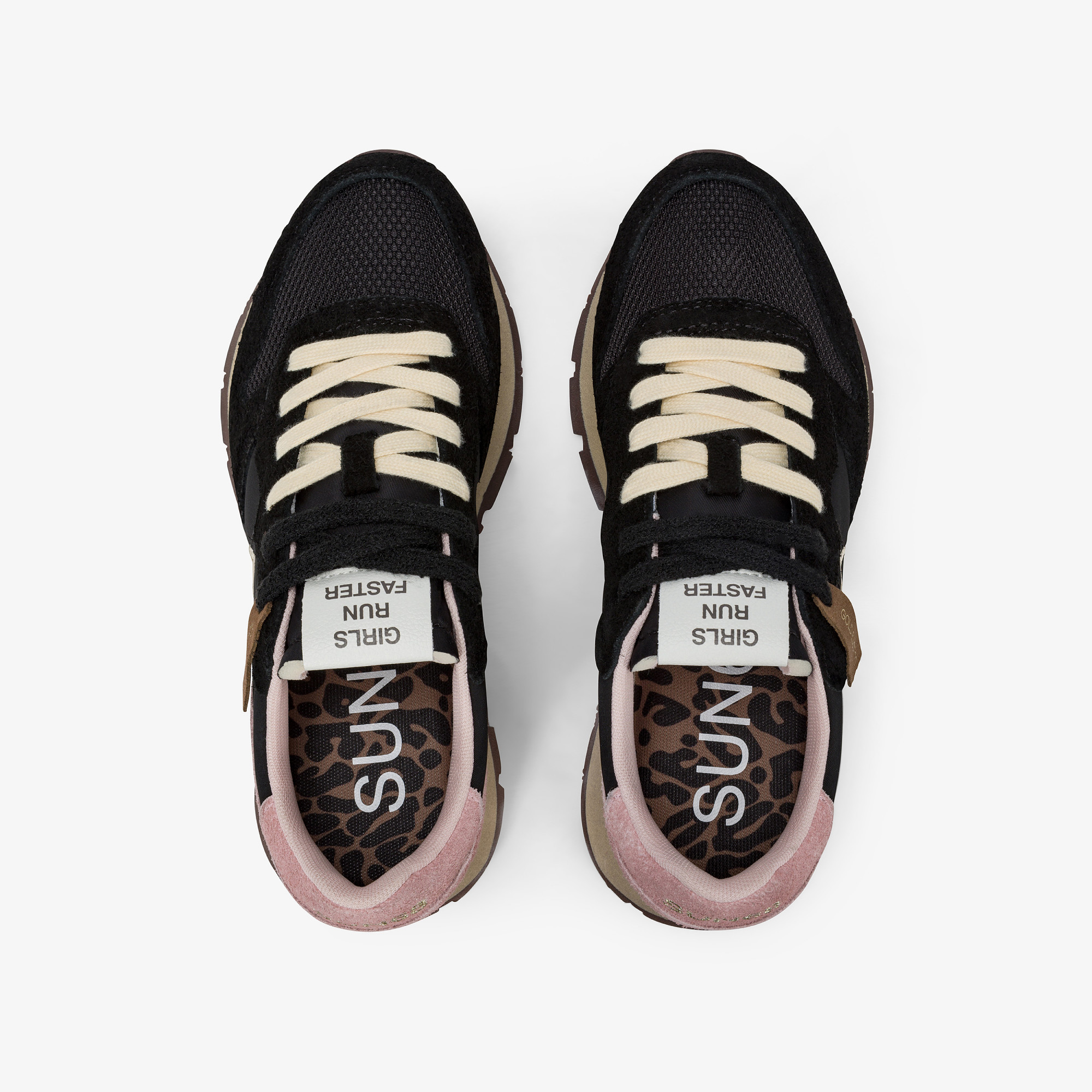 Black Ally Vintage nylon and suede sneaker
