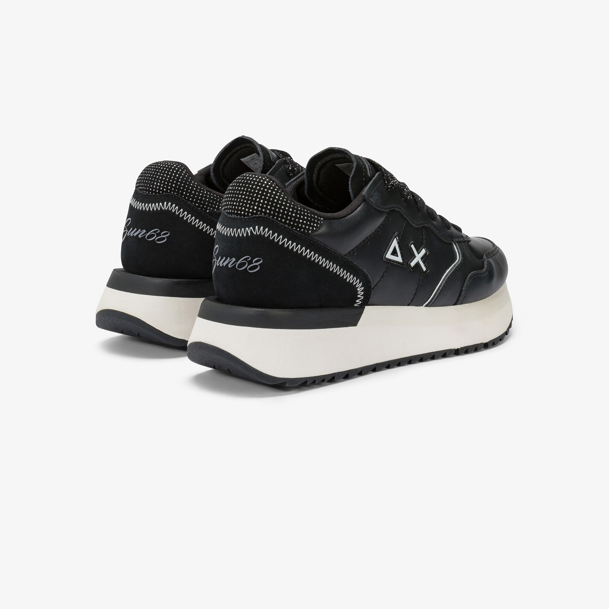 Black Big Ally faux leather and suede sneaker