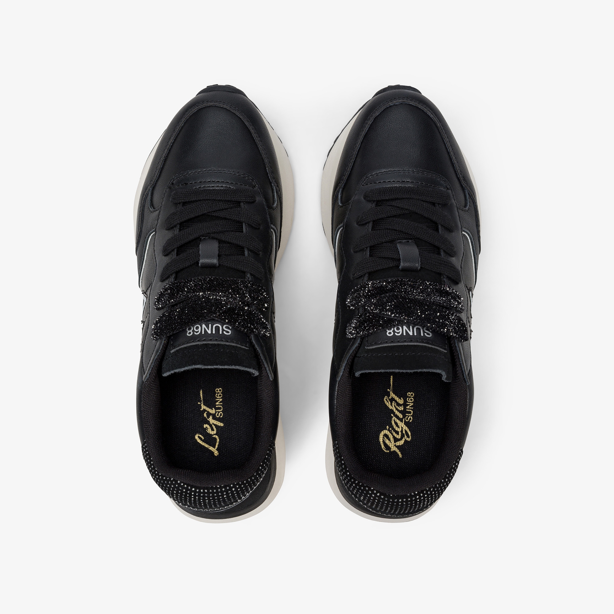 Black Big Ally faux leather and suede sneaker