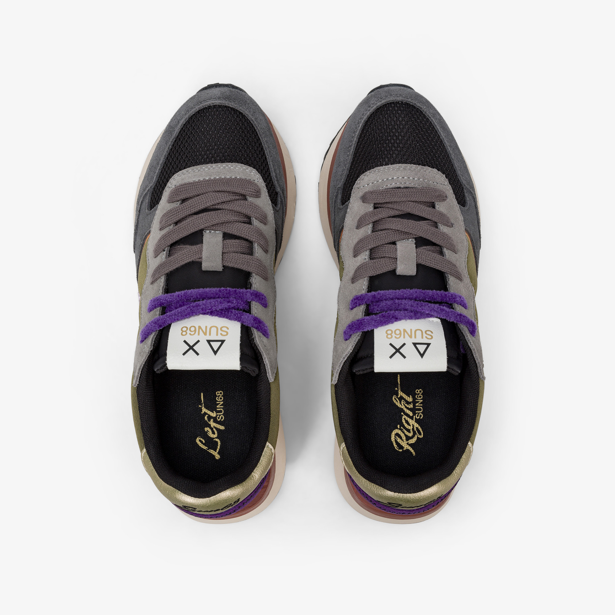 Sneaker Big Ally Multicolor in nylon e suede grigio scuro