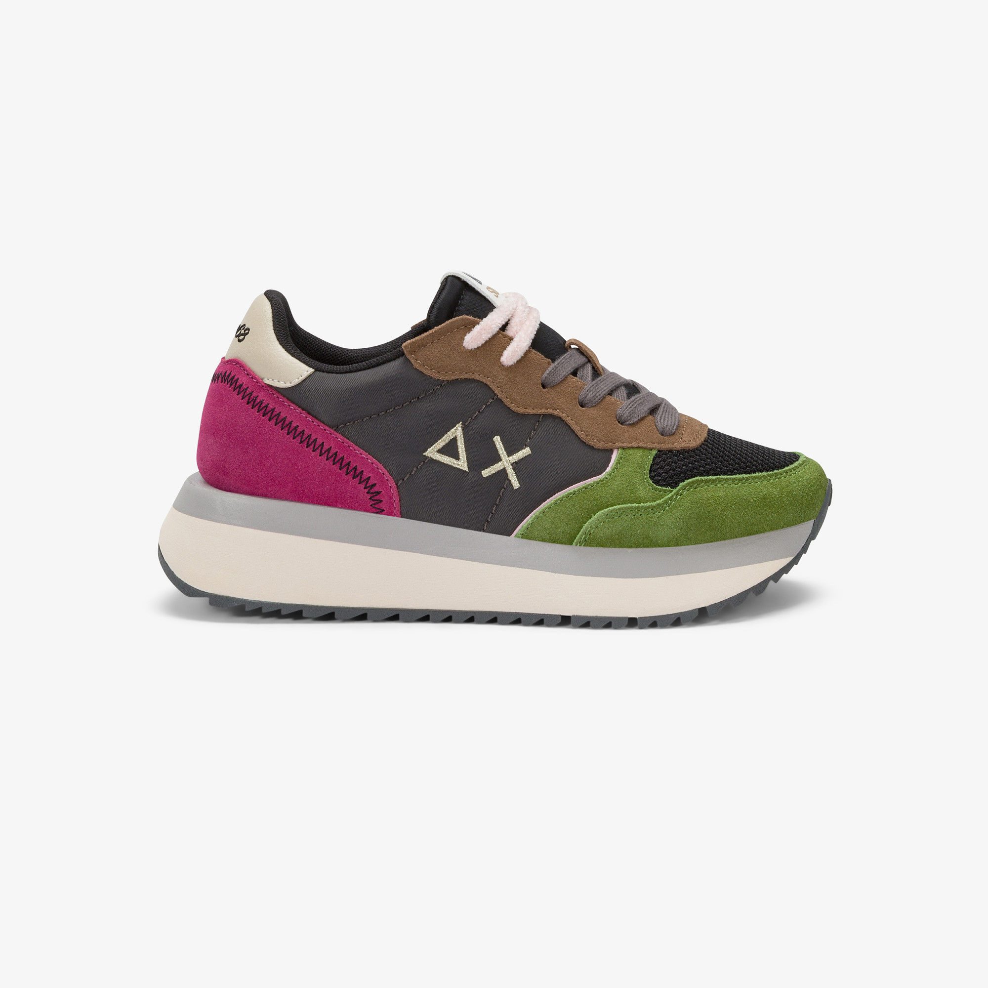Musk Big Ally multicolor nylon and suede sneaker