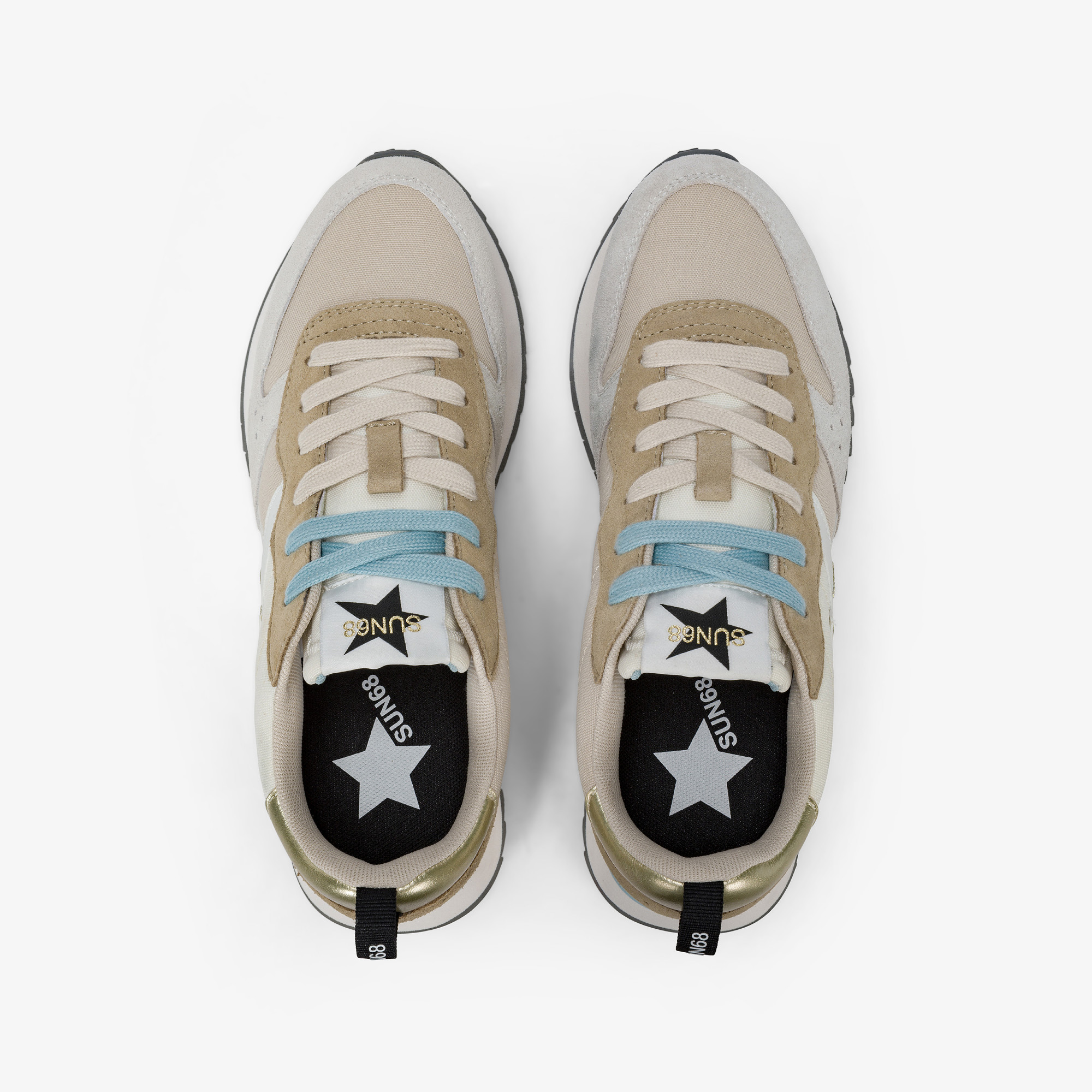 Sneaker Stargirl Multicolor in nylon e suede bianco panna