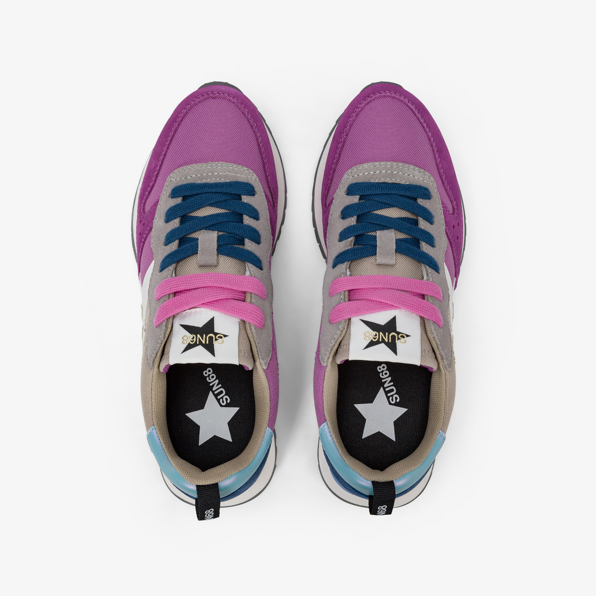 Prune Stargirl Multicolor nylon and suede sneaker