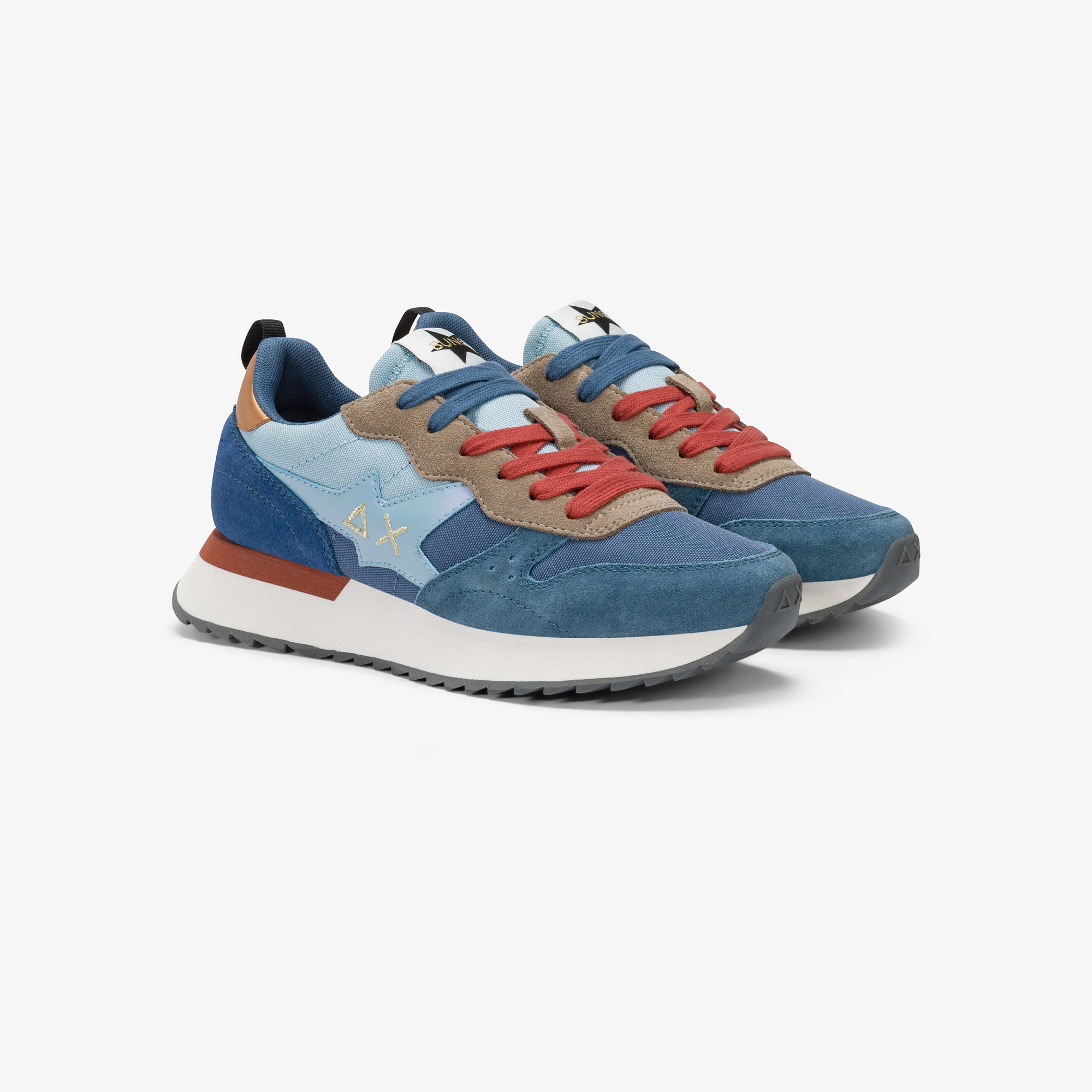 Sneaker Stargirl Multicolor in nylon e suede avio scuro