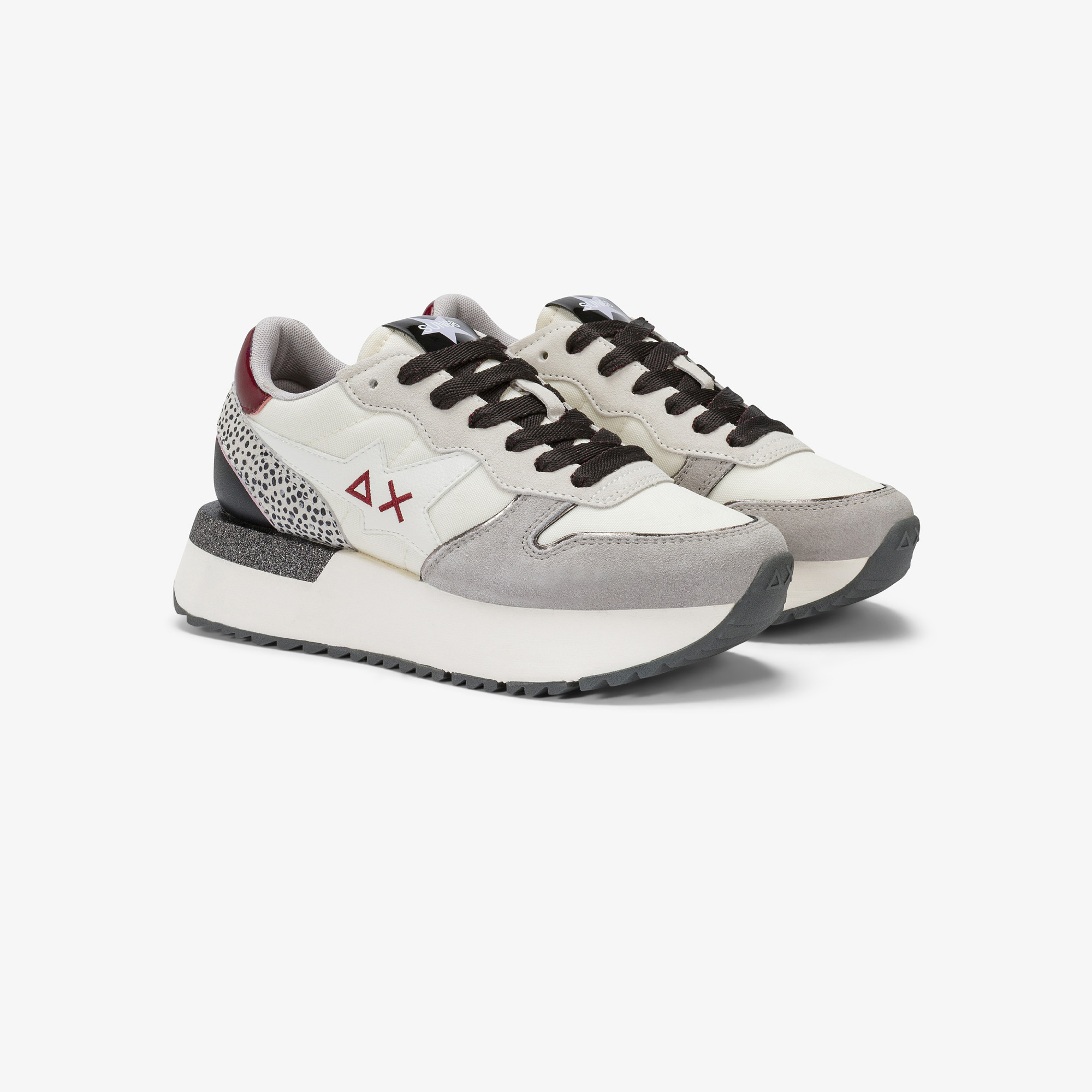 Sneaker Big Stargirl in nylon e suede bianco panna
