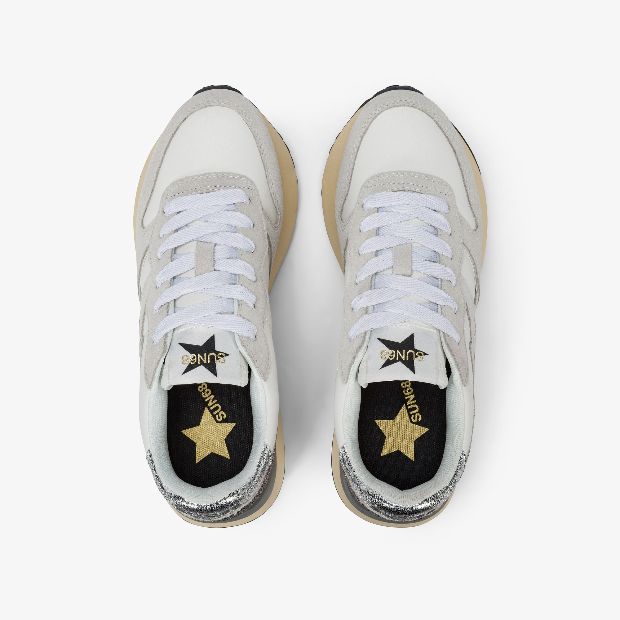 Sneaker Big Stargirl in similpelle e suede bianco