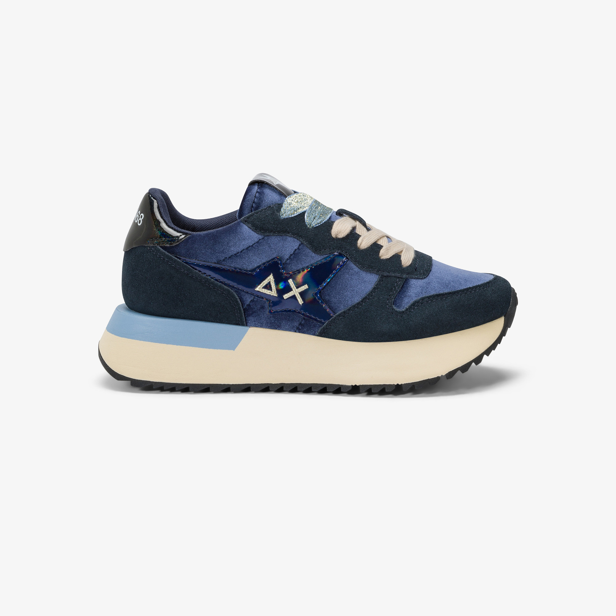 Navy blue Big Stargirl Velvet and suede sneaker