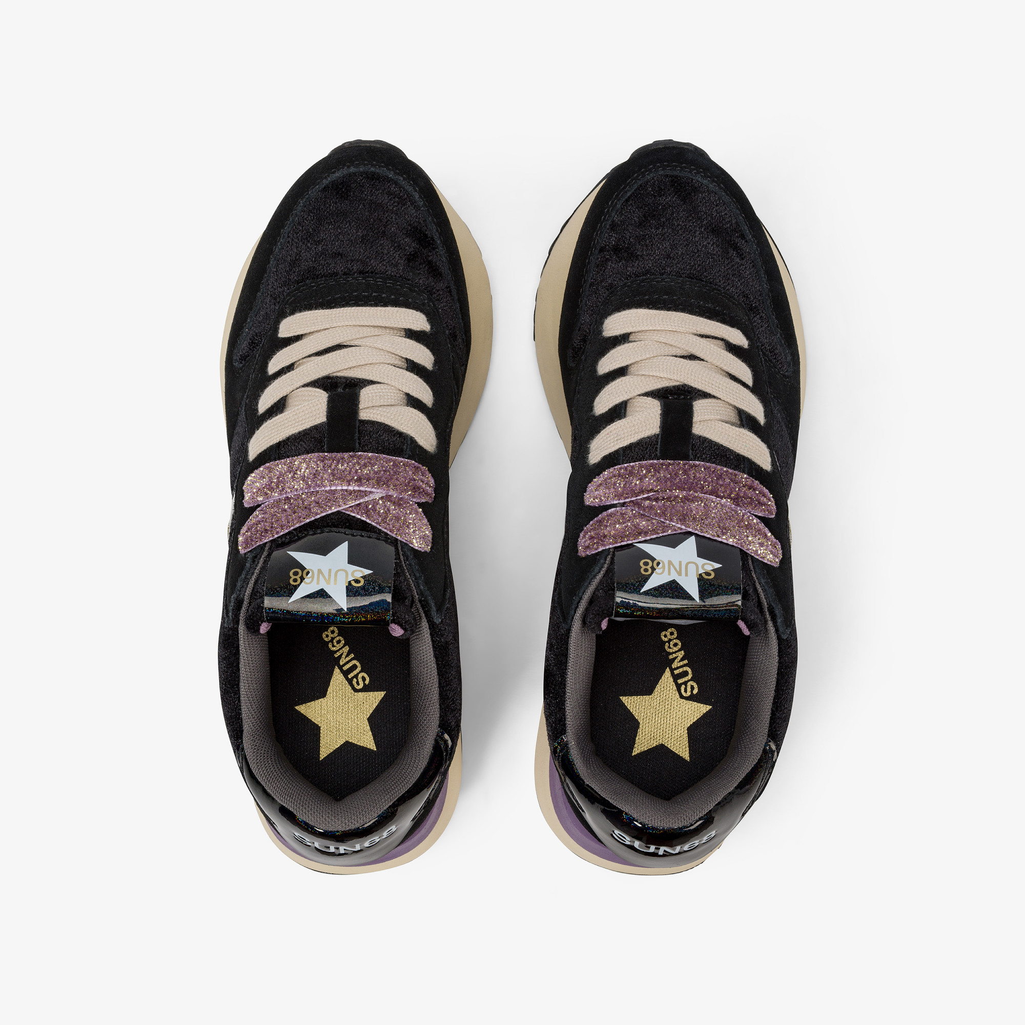 Pink Big Stargirl Velvet and suede sneaker