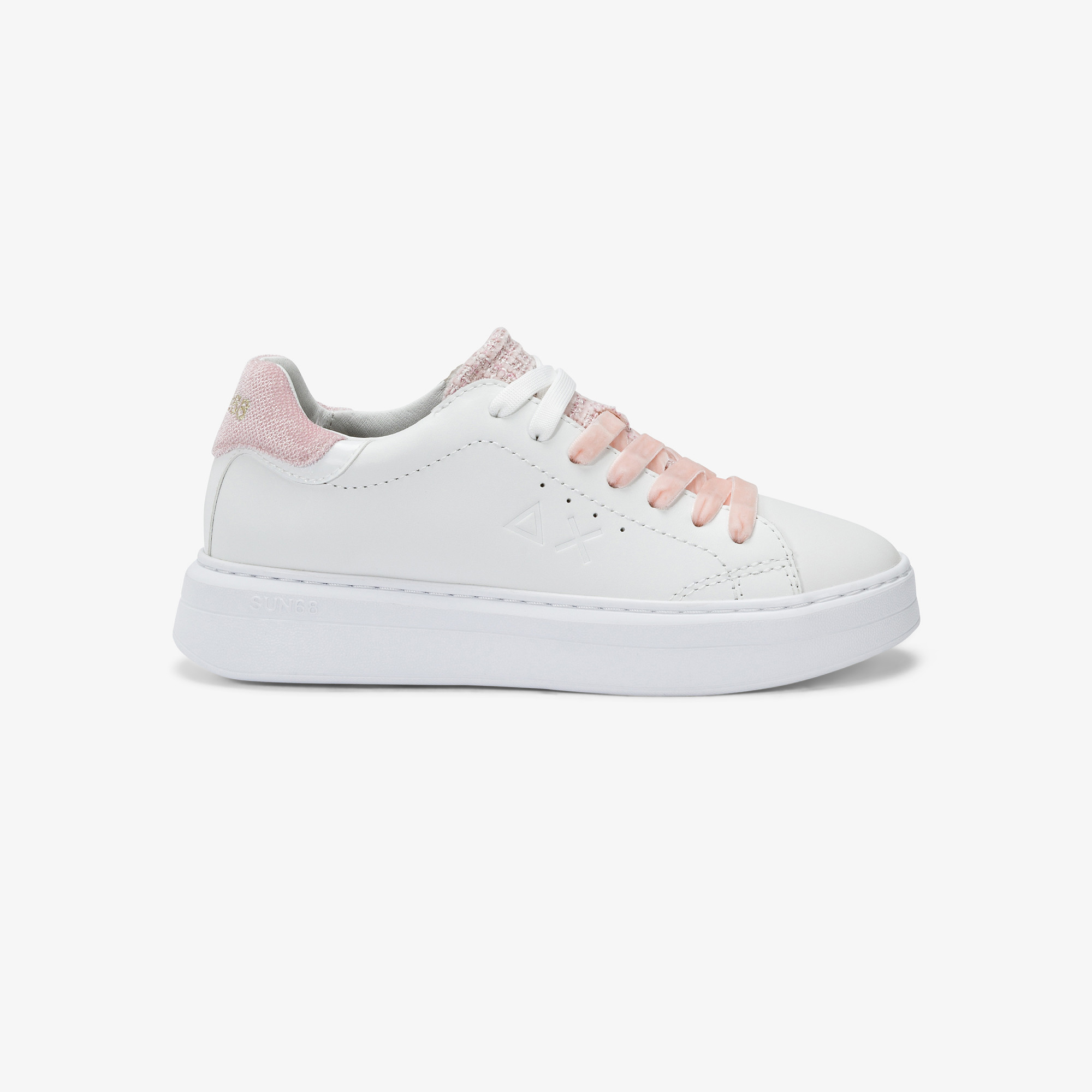 White/pink Grace leather sneaker