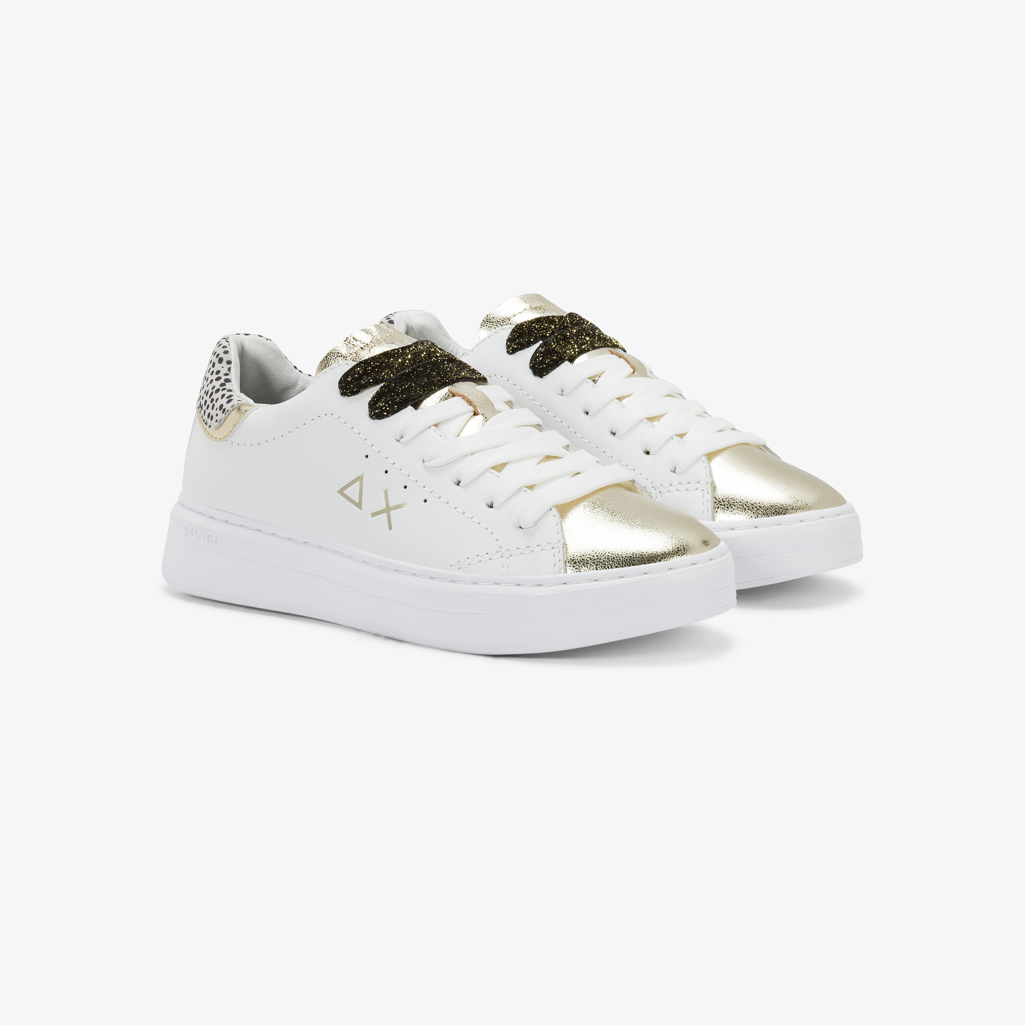 Sneaker Grace in pelle bianco/oro