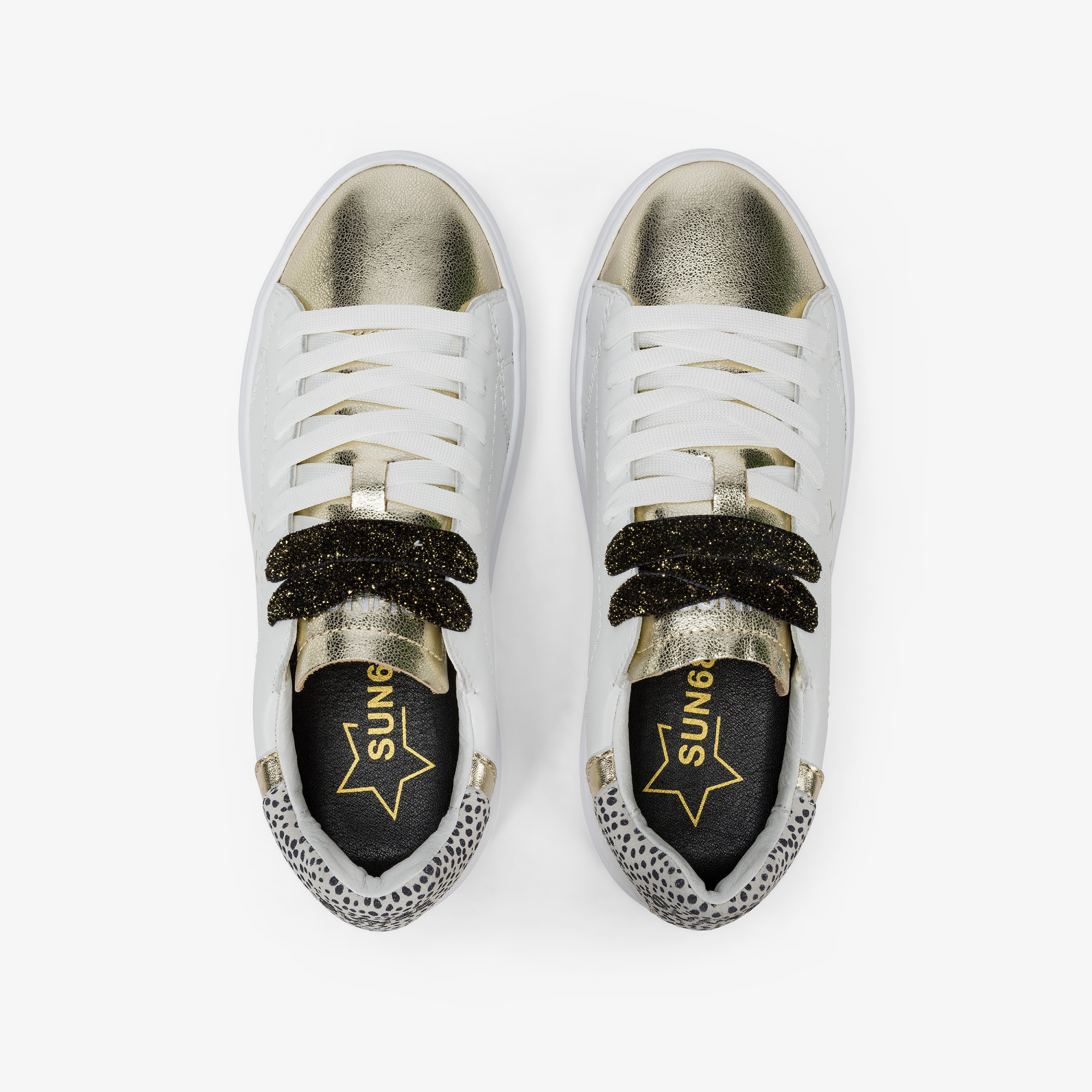 Sneaker Grace in pelle bianco/oro
