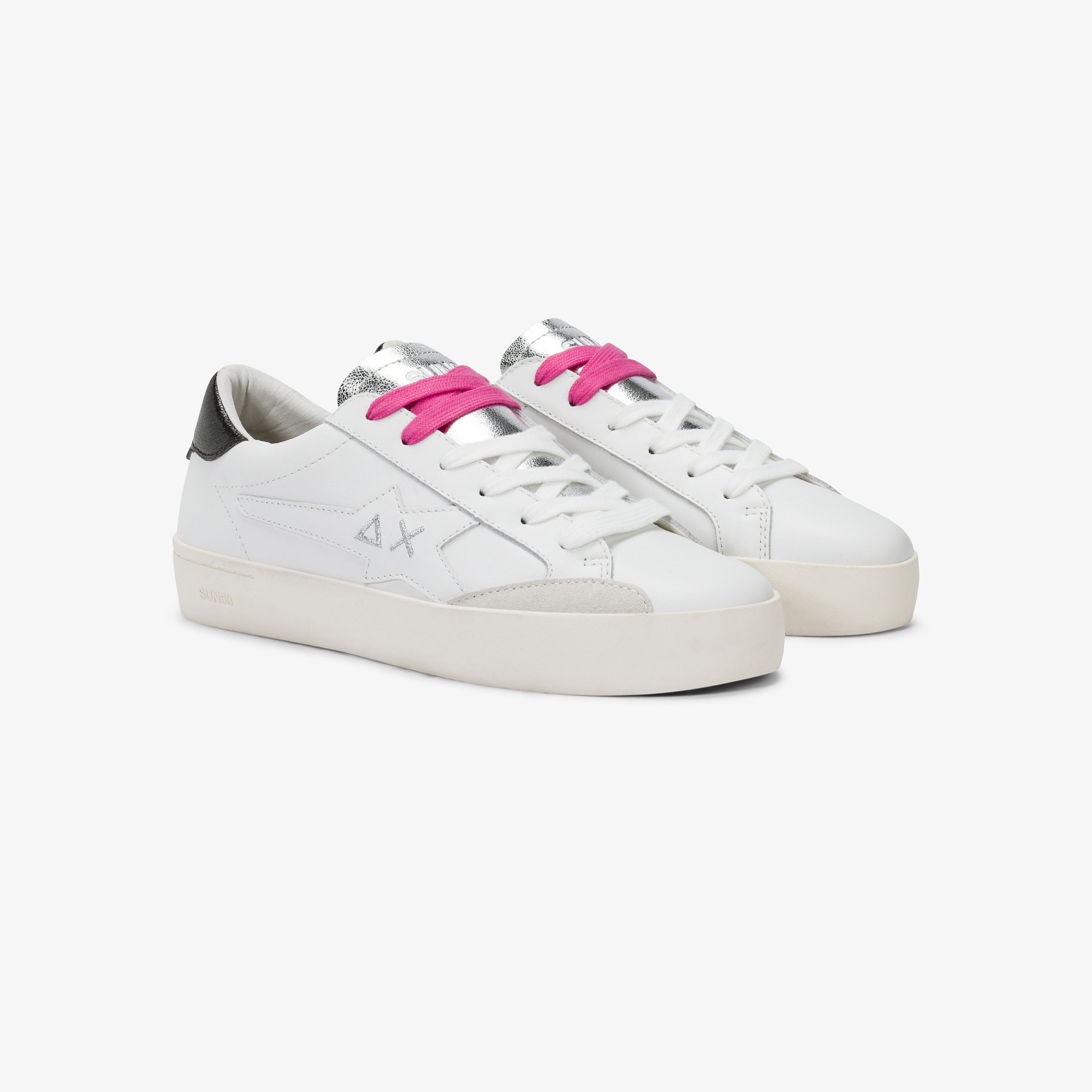 White/black Katy leather sneaker