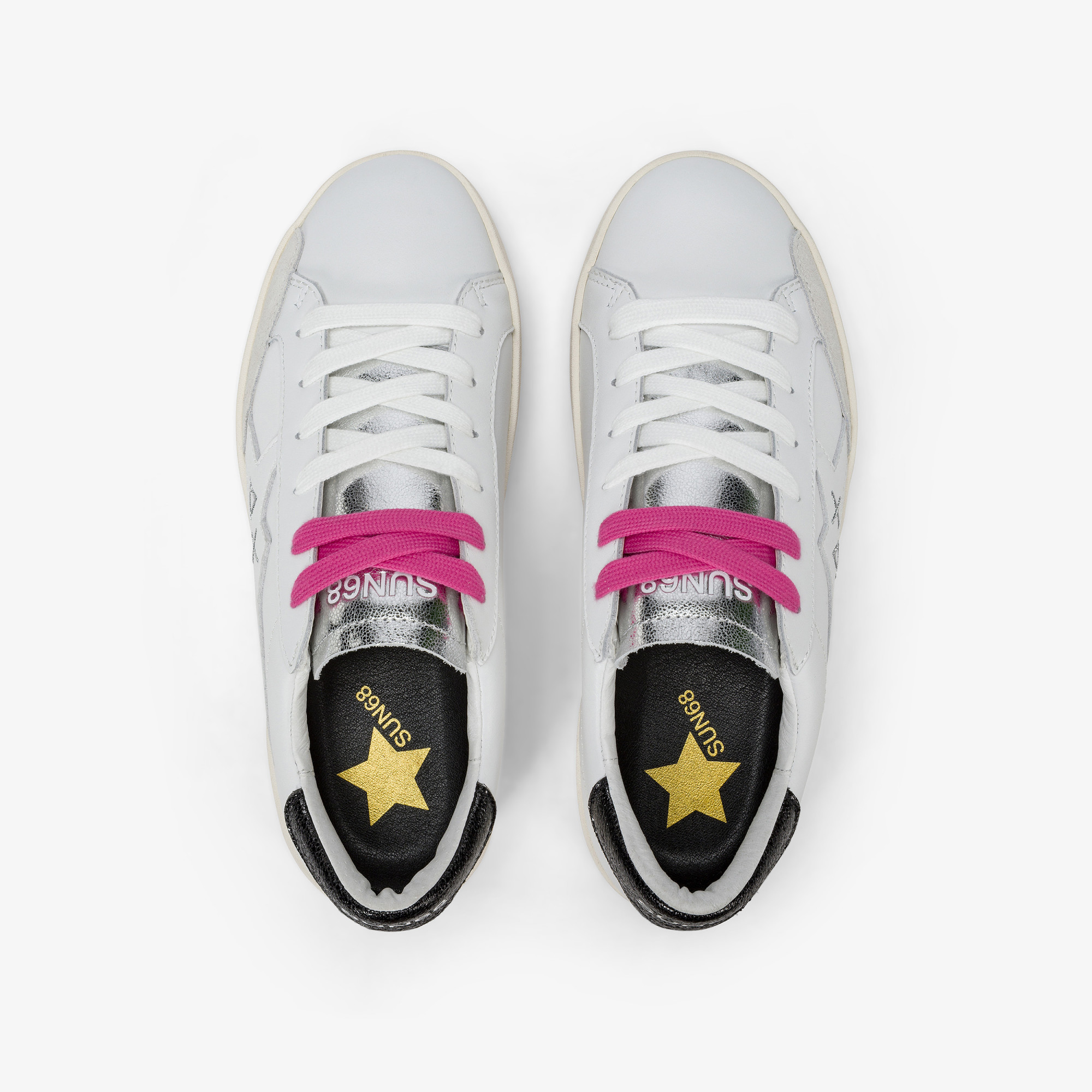White/black Katy leather sneaker