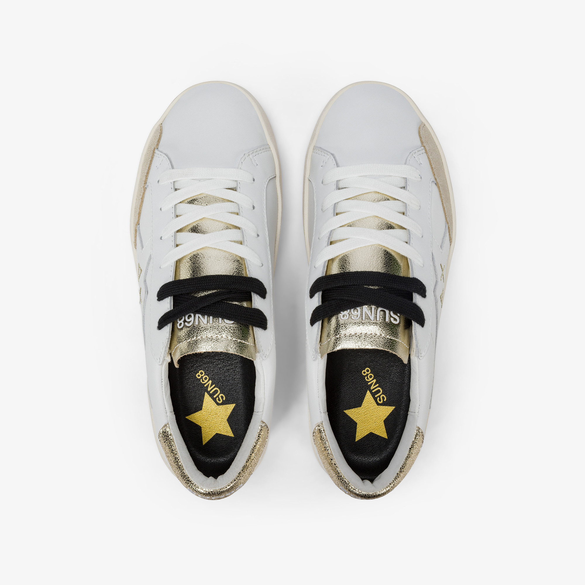 White/gold Katy leather sneaker