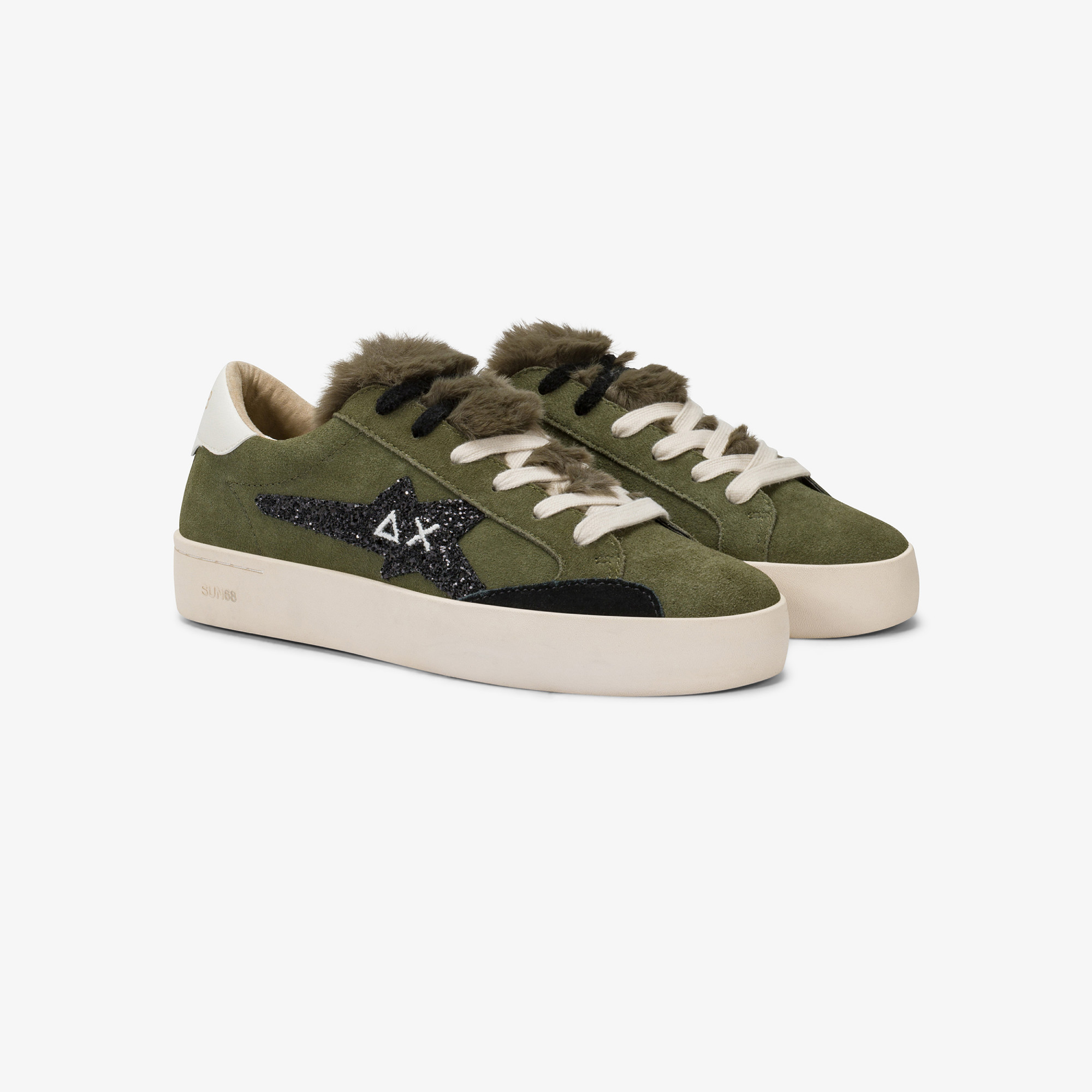 Dark military Katy winter suede sneaker
