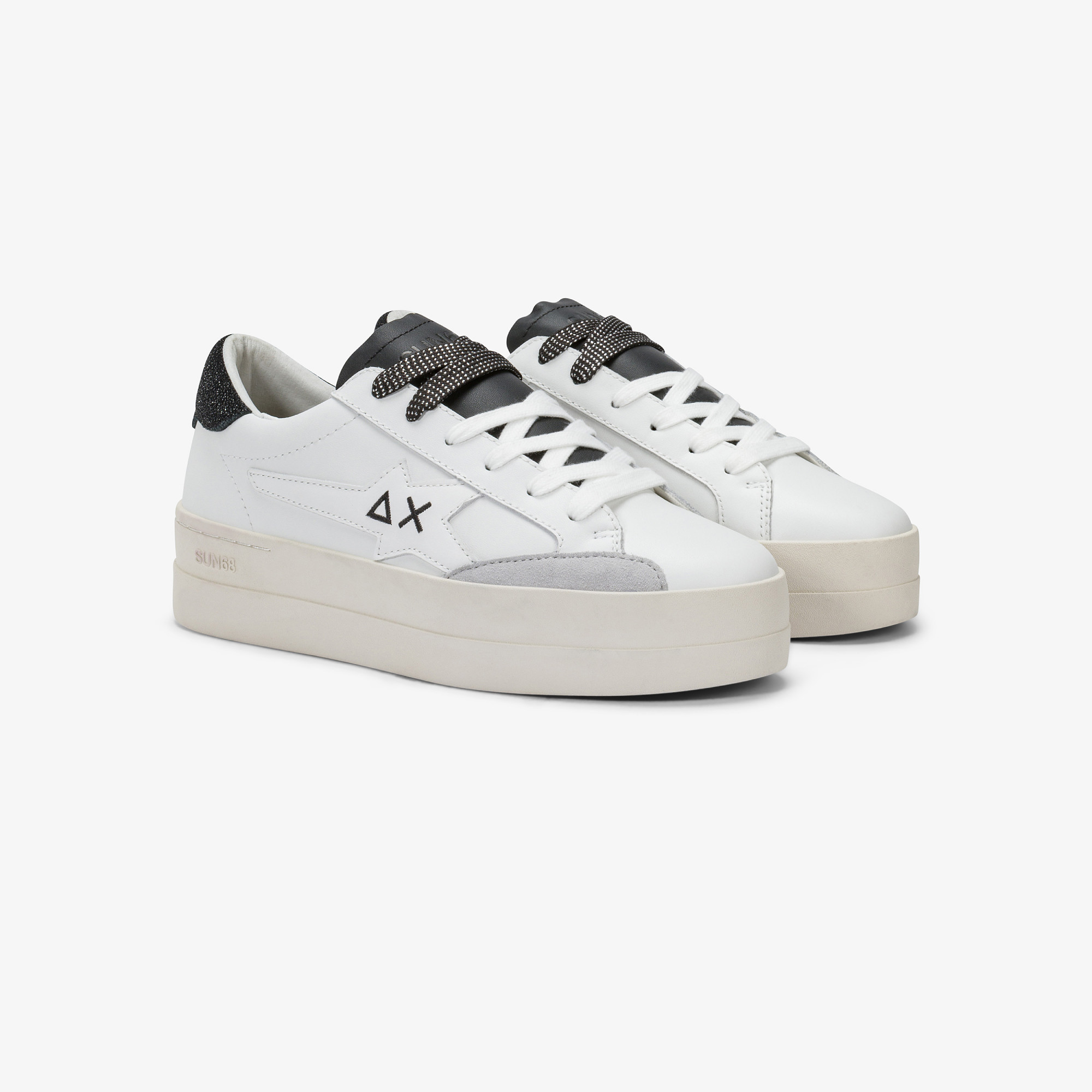 Black/gold Katy leather sneaker