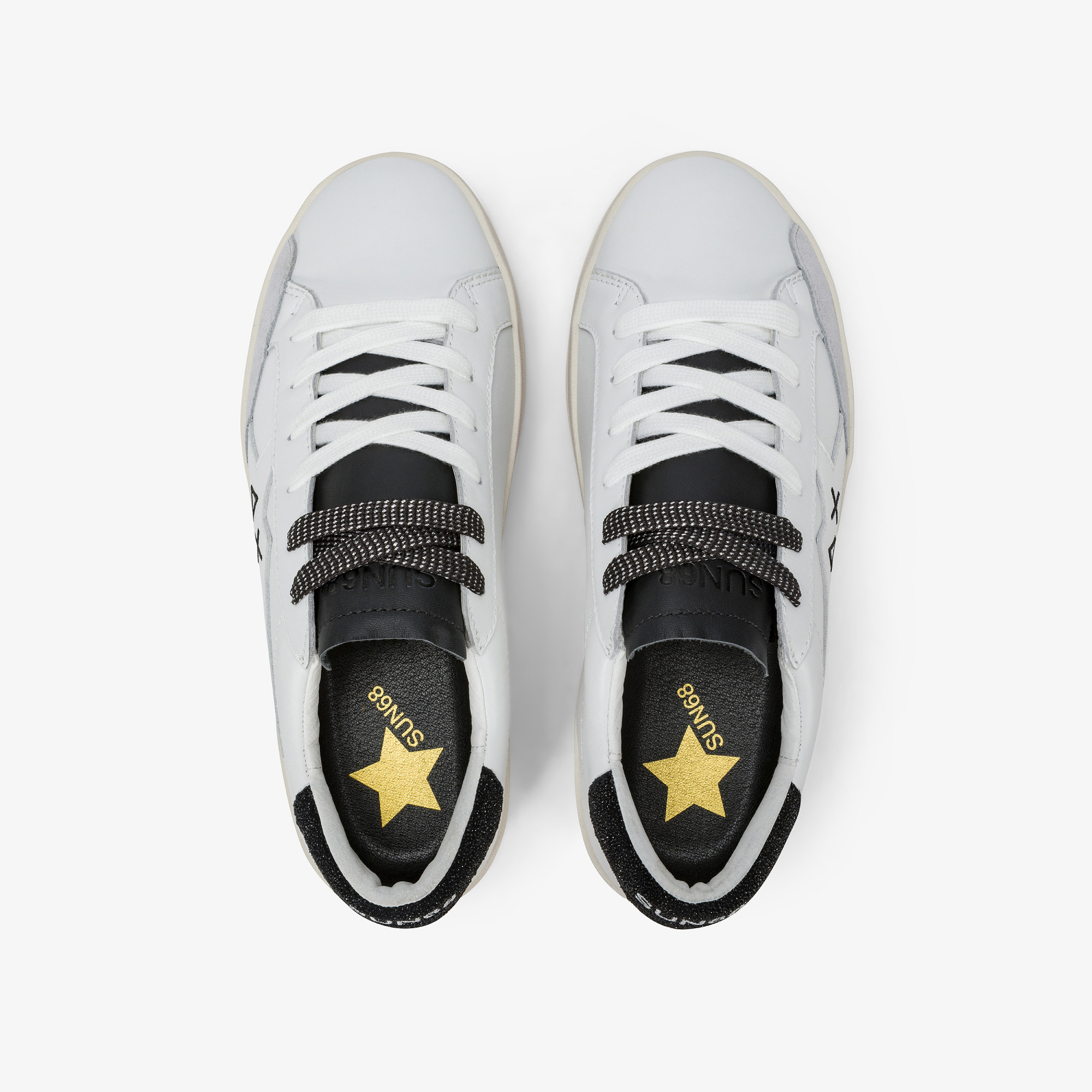 Black/gold Katy leather sneaker