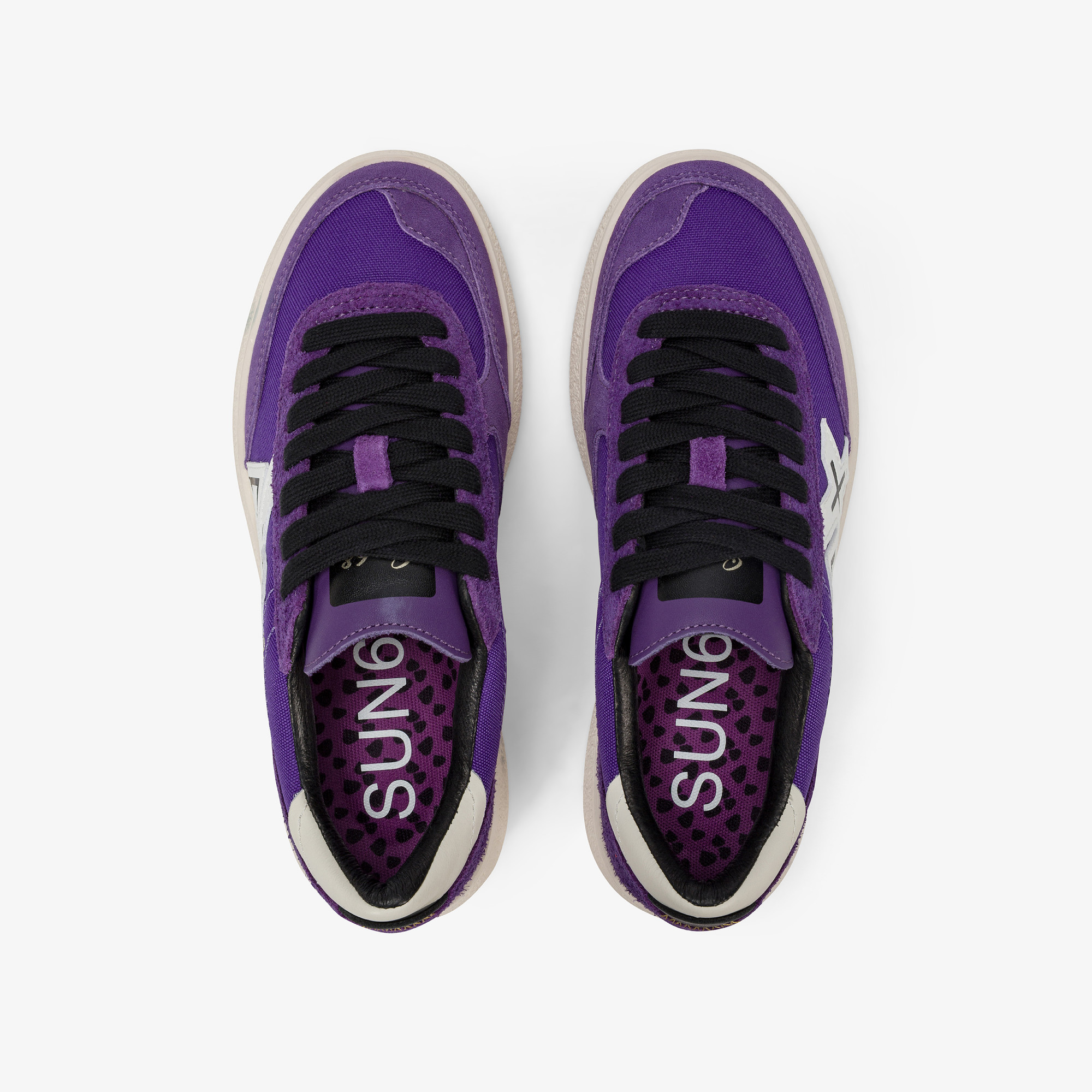 Violet Sally nylon and suede sneaker