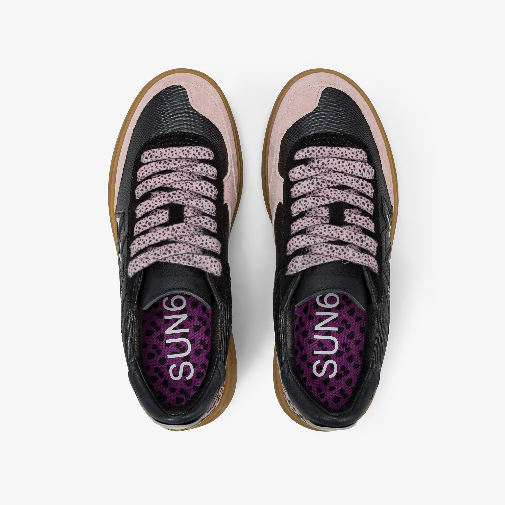 Black Sally nylon and suede sneaker