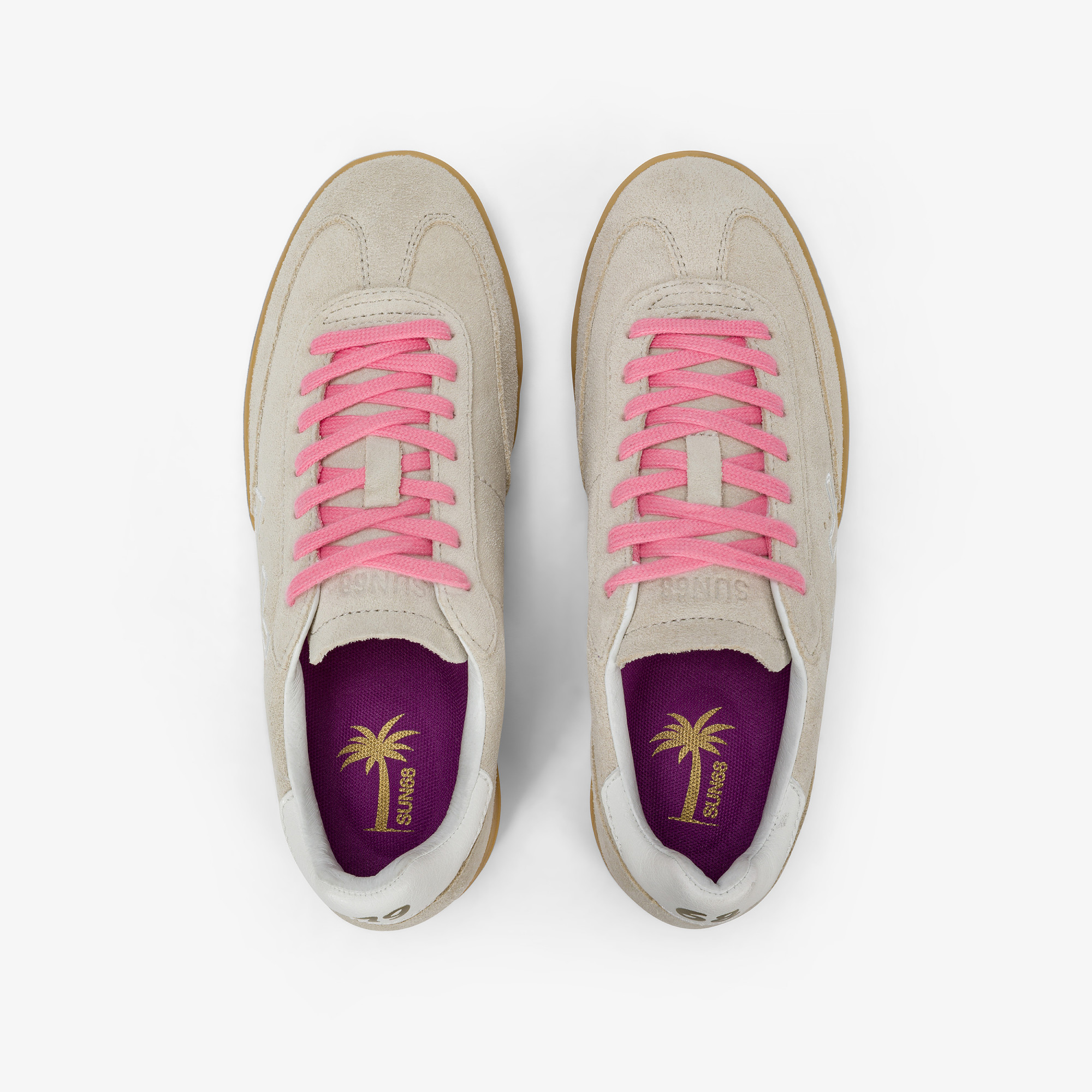 Sneaker California Sun in suede con logo bianco panna