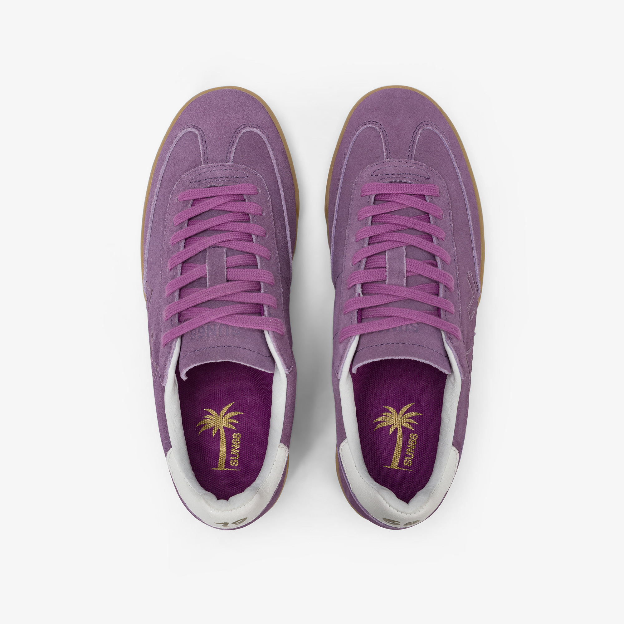 Sneaker California Sun in suede con logo malva