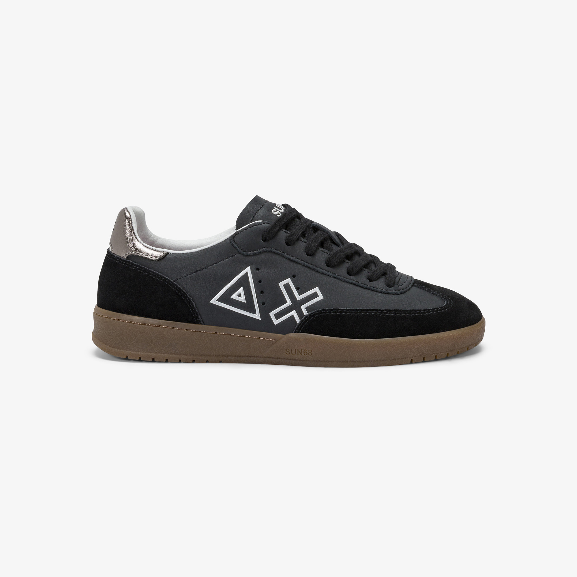Black California Sun leather and suede sneaker