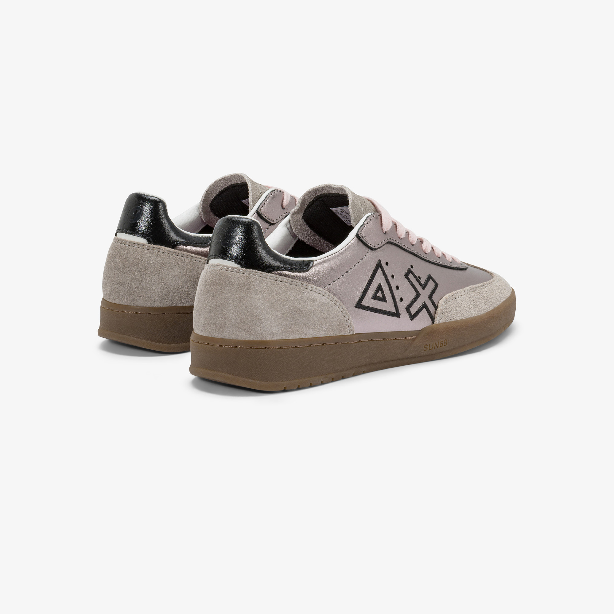 Silver California Sun leather and suede sneaker
